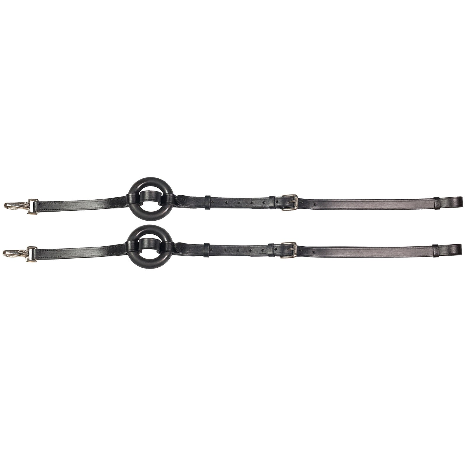 Horze Leather Side Reins with Rubber Donuts Bridles & Reins