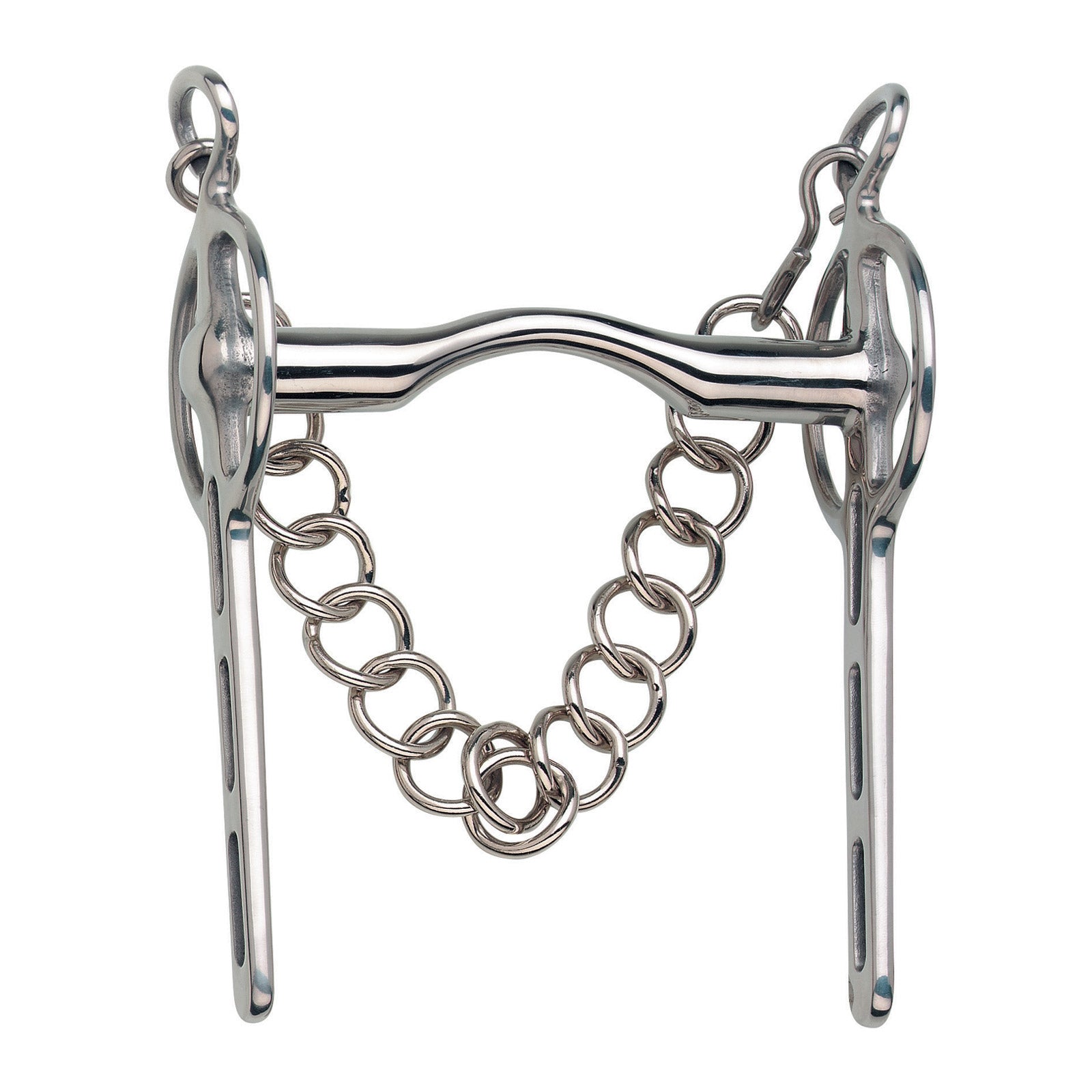 Sprenger Liverpool driving bit with Mullen Mouthpiece 2 slots, Stainless steel Racing Tack