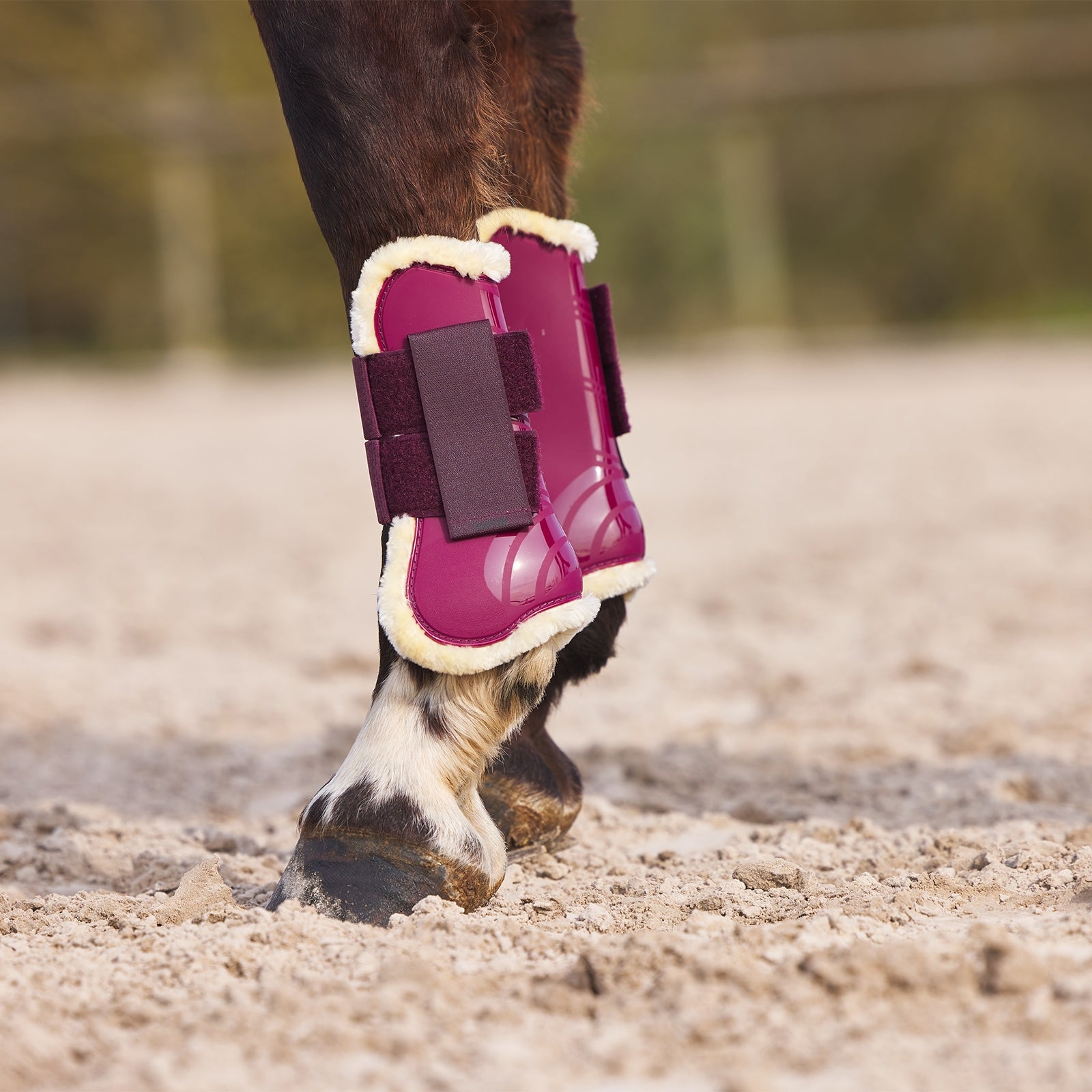 Horze Windsor Tendon Boots with Faux Fur Lining Leg Protection & Hoof Protection for Horses