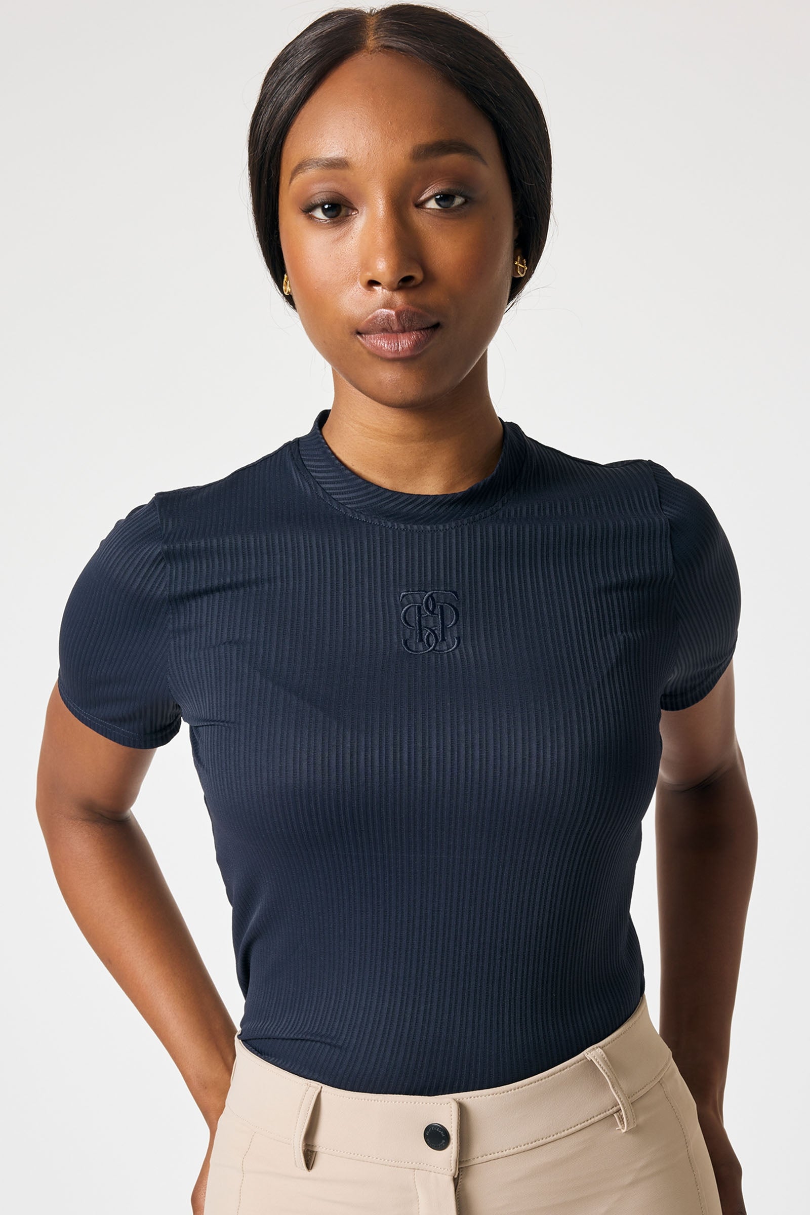 PS of Sweden Courtney S/S Raidallinen Mesh Paita Naisten ratsastusvaatteet