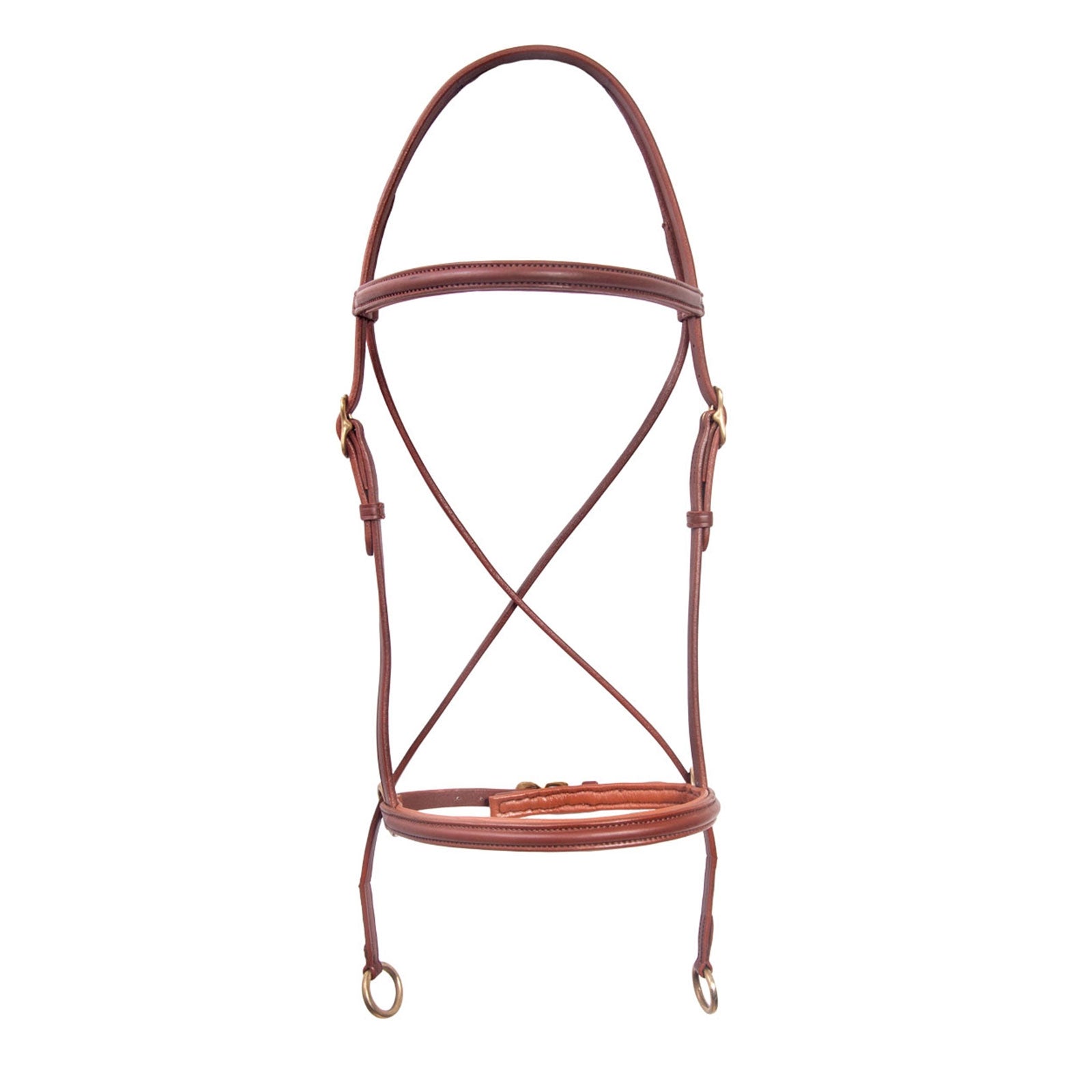Karlslund Bitless headstall, Brown/brass Bridles & Reins