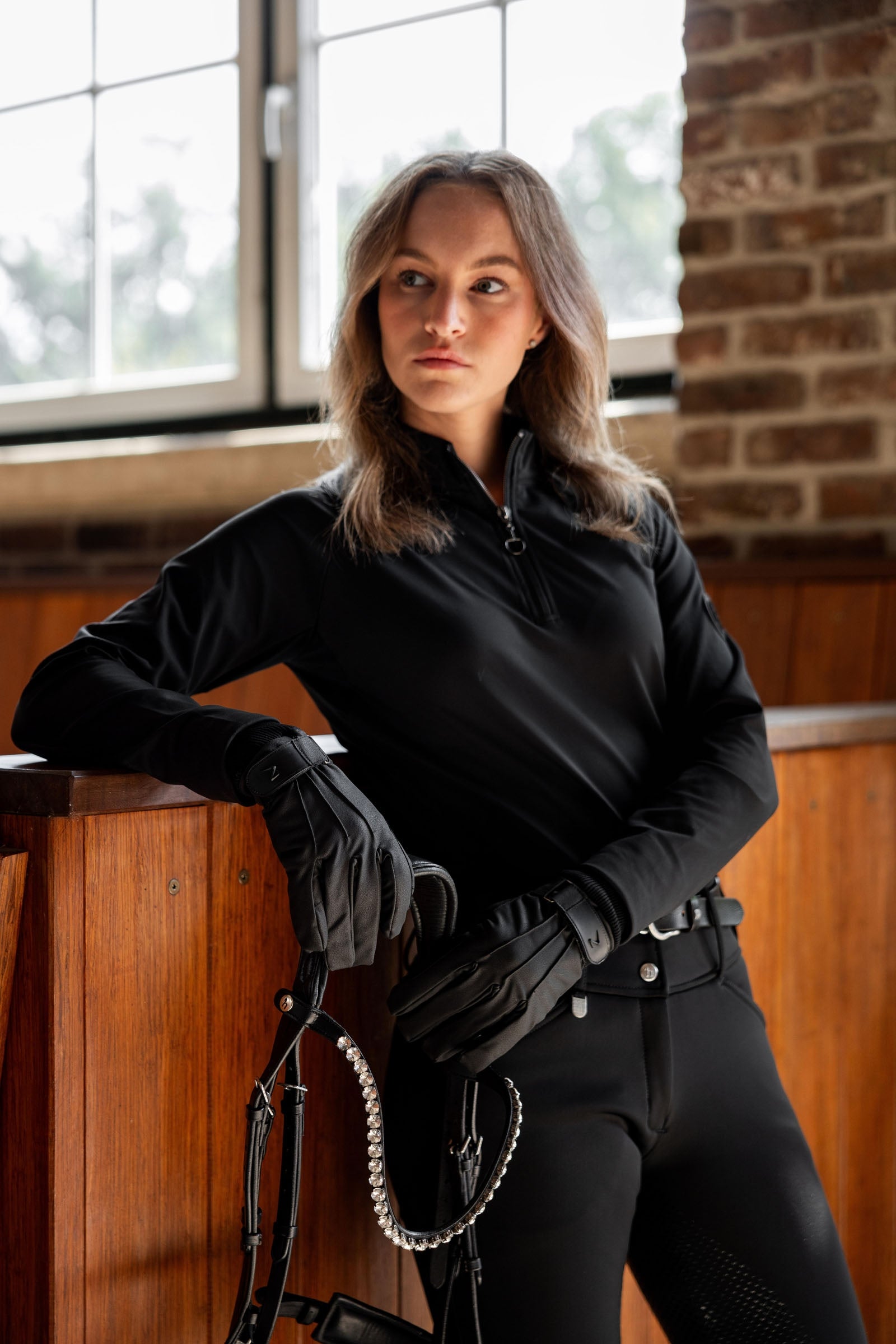 Horze PU Leather Fleece-Lined Riding Gloves Riding Gloves