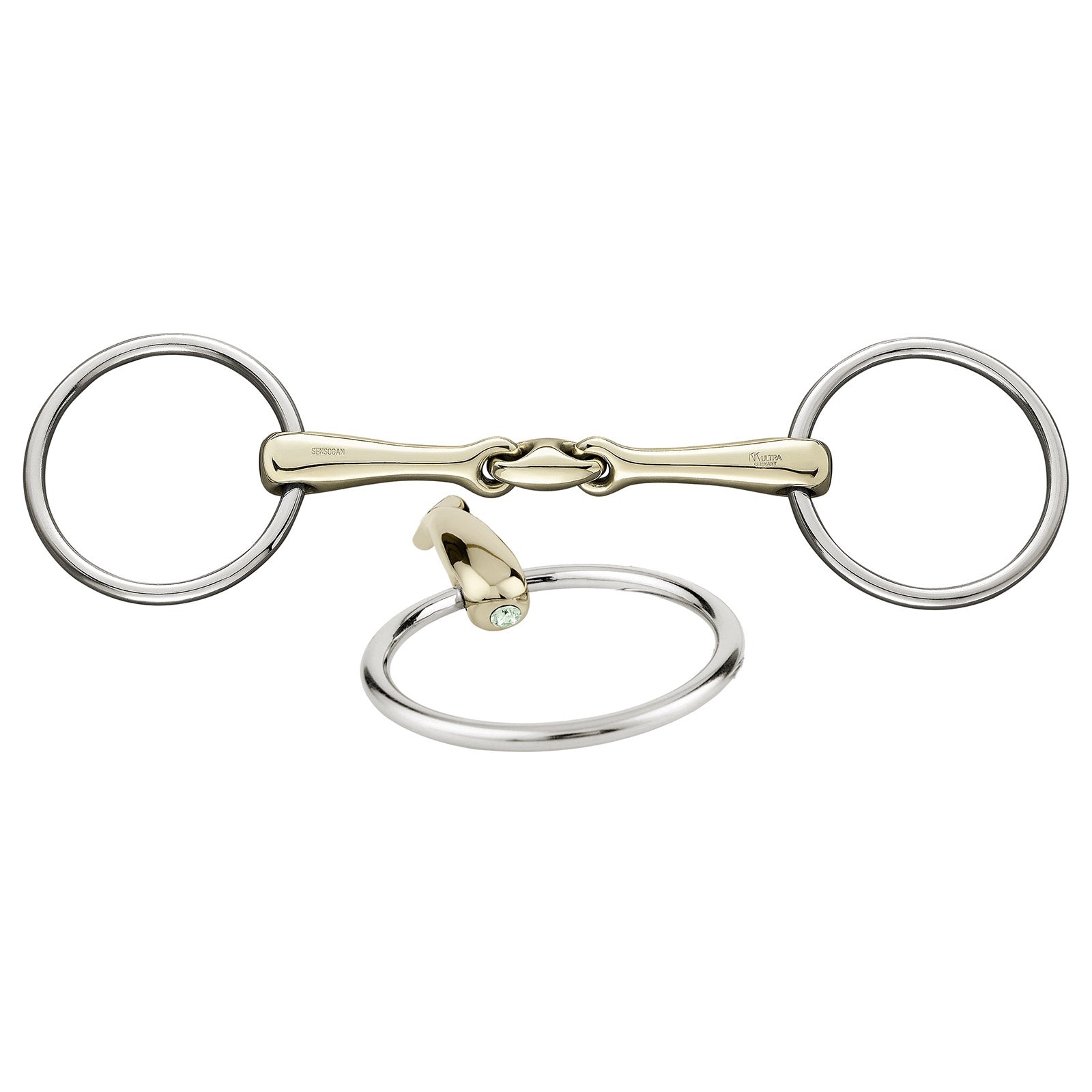 Sprenger KK Ultra Snaffle Bit, Double Jt. 14mm, Sensogan, W. Crystals Horse Bits