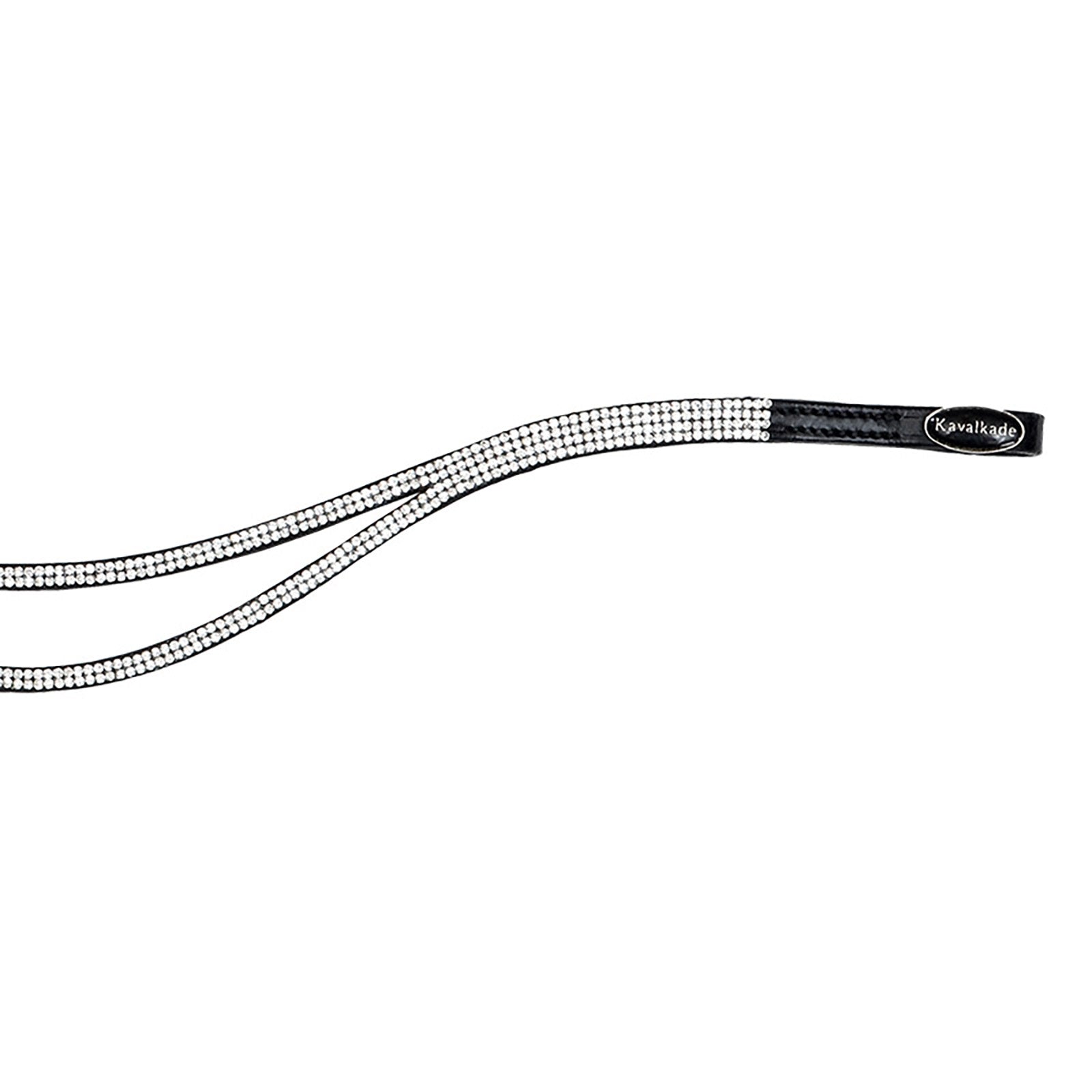 Kavalkade Duo ohut otsapanta, kahdella erotetulla kaarella ja harmailla strasseilla Suitset & Ohjat