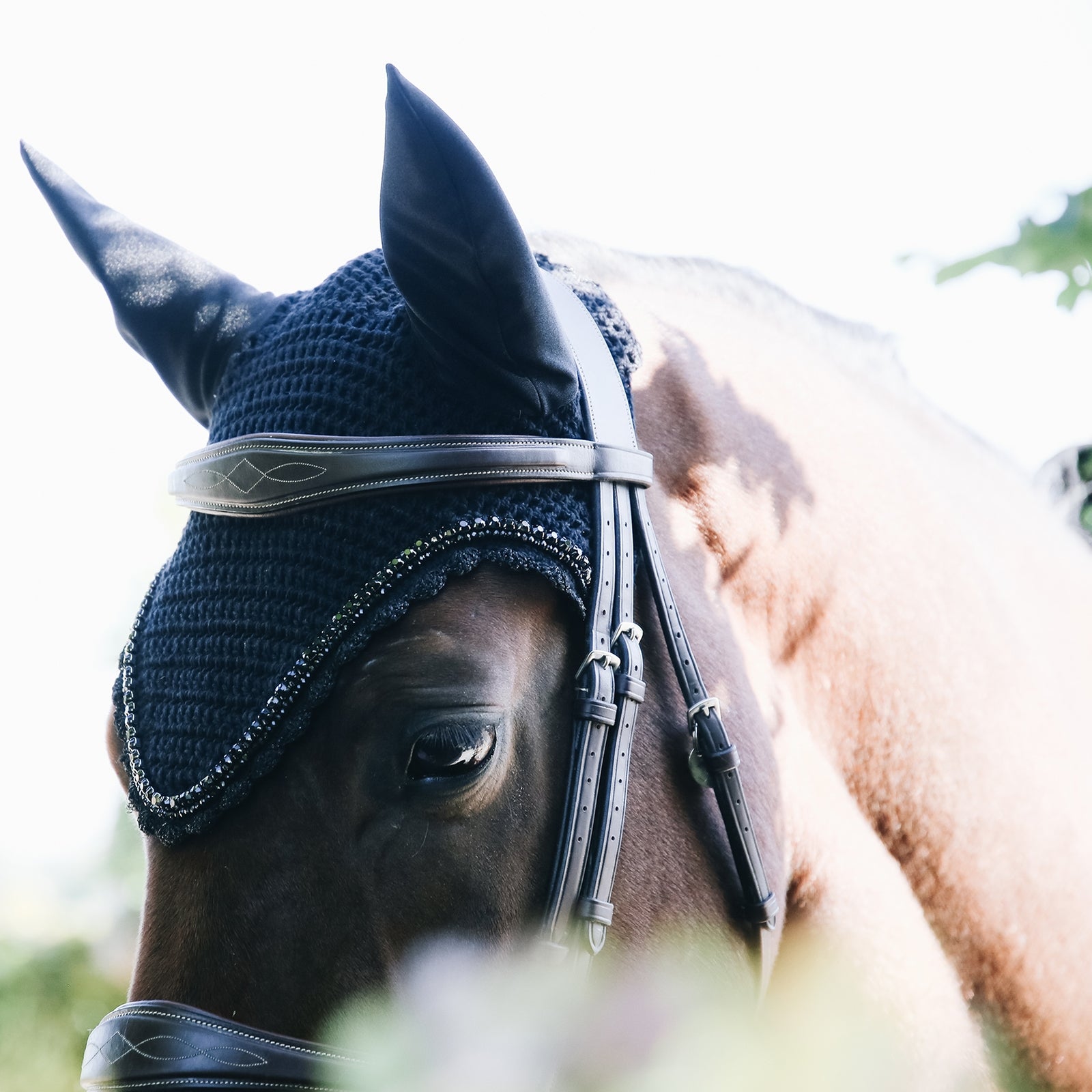 Kentucky Horsewear Fly Veil Long Stone & Pearl Saddle Pads