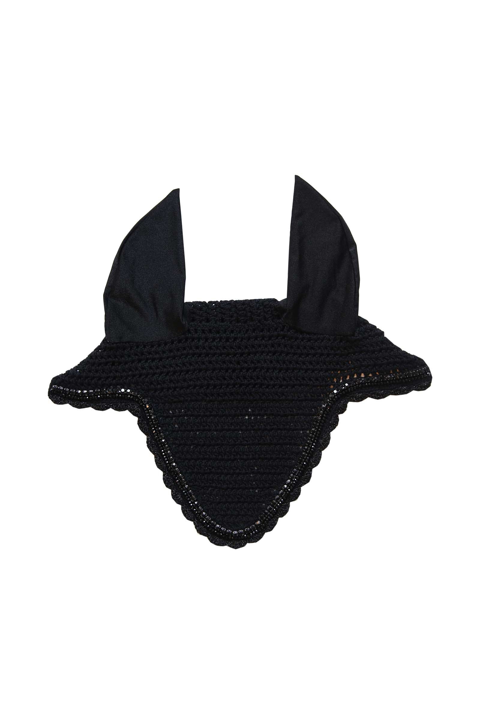 Kentucky Horsewear ääniä vaimentava korvahuppu timanteilla ja helmillä, pitkä malli Satulahuovat