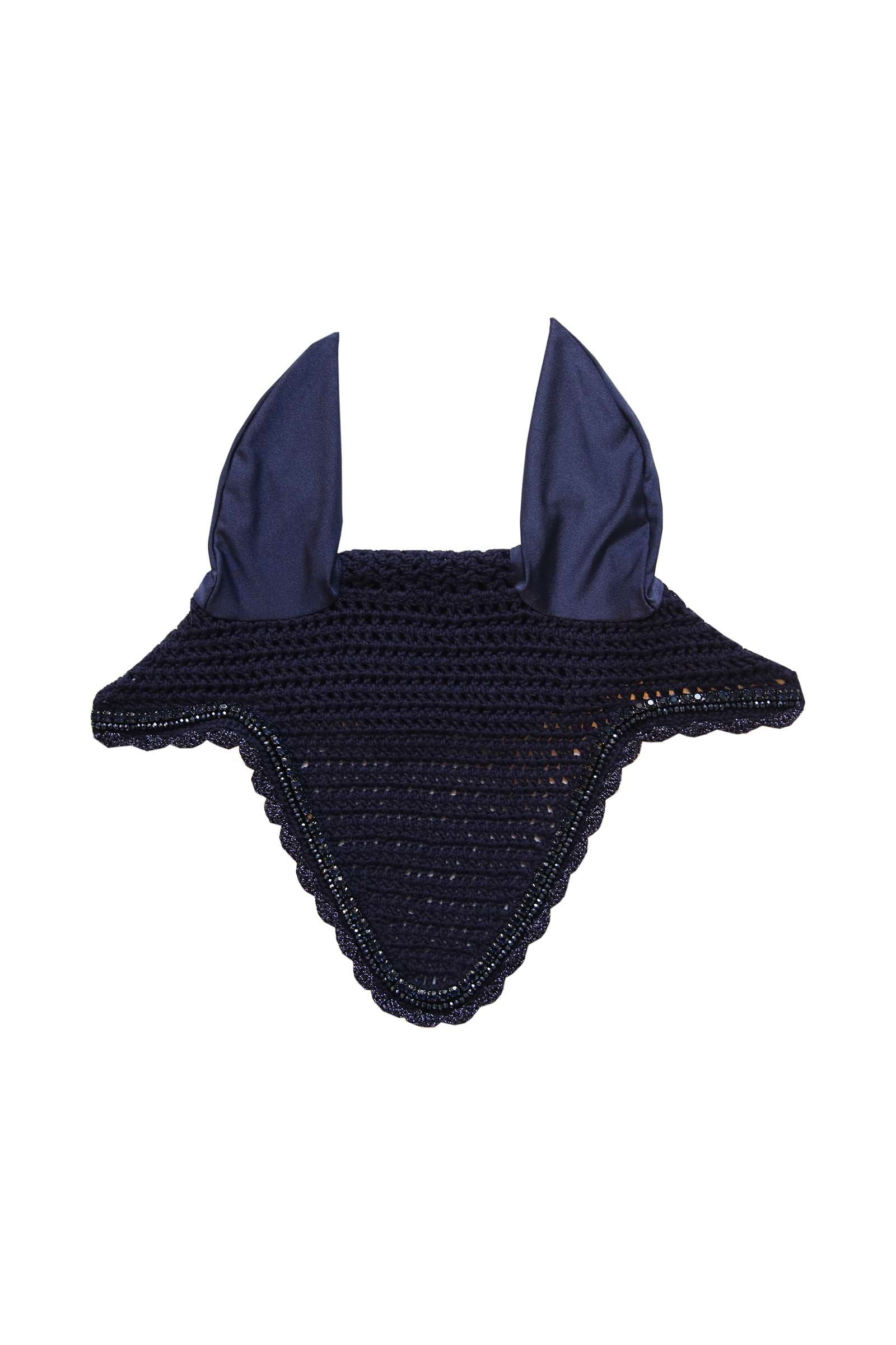 Kentucky Horsewear ääniä vaimentava korvahuppu timanteilla ja helmillä, pitkä malli Satulahuovat