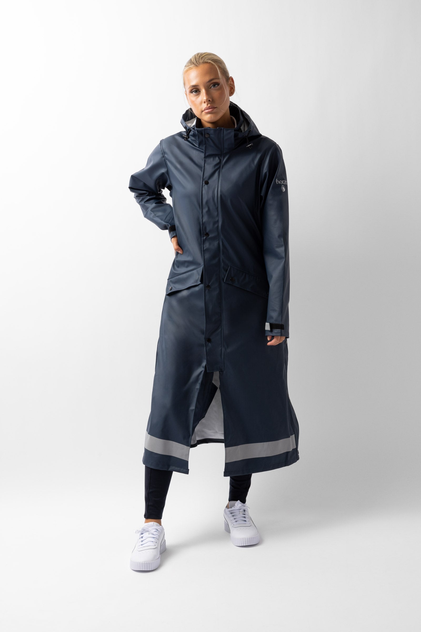 Horze Hazel Women's Long Raincoat with Slits Women’s Riding Clothing