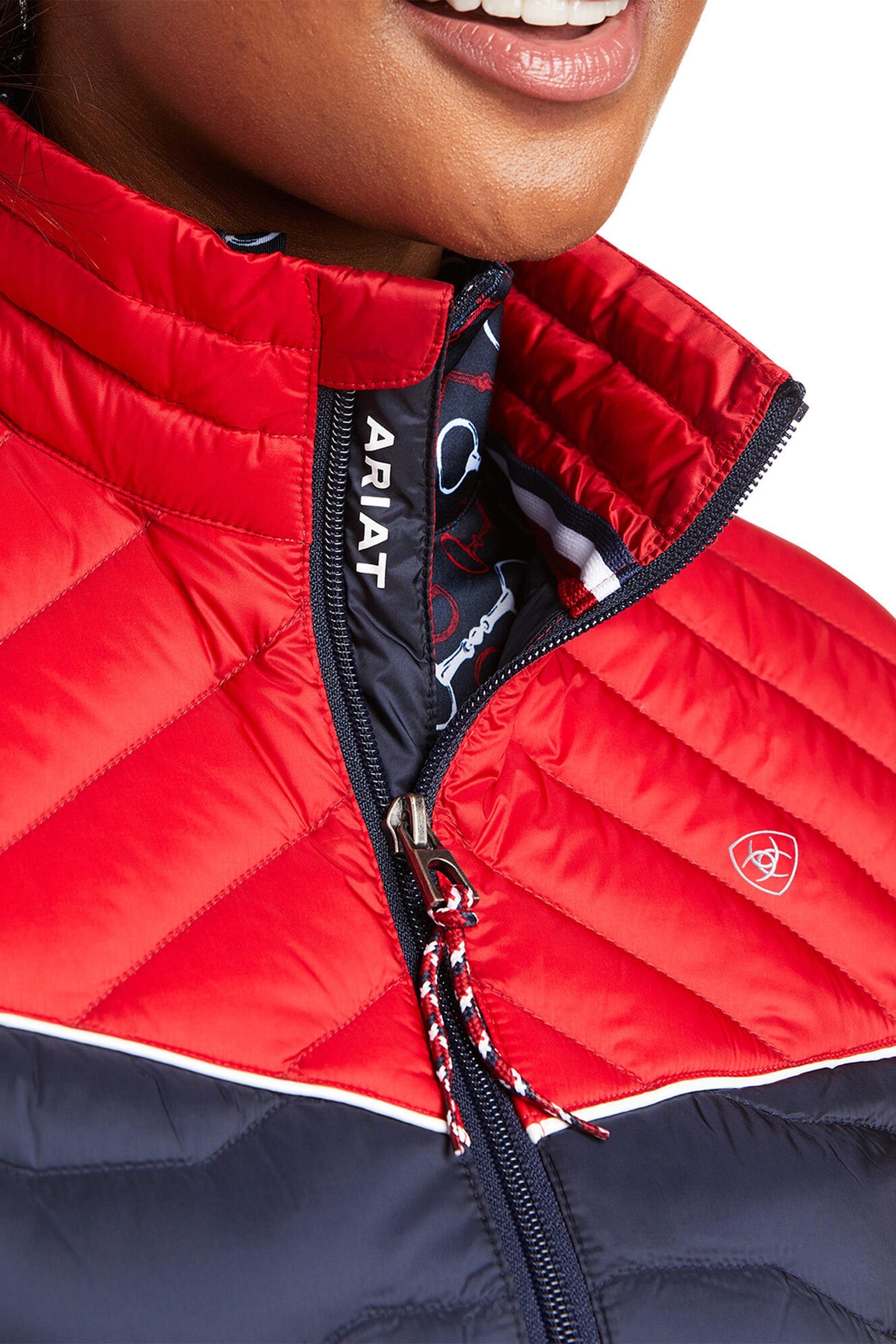 Ideal Women's Down Team Jacket Dark Blue/Red XL – horze