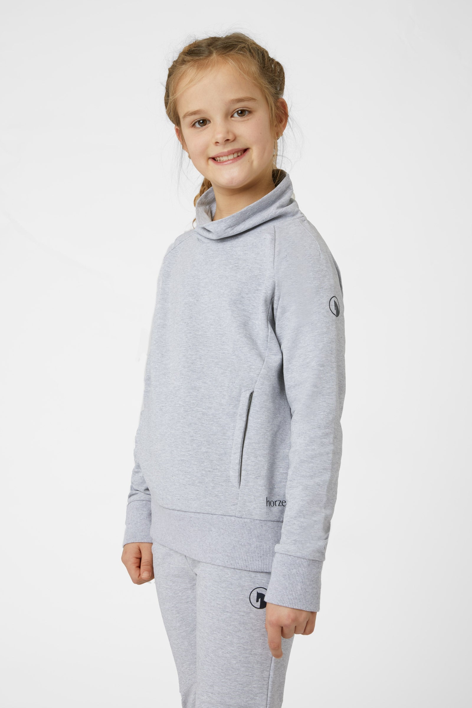 Horze Emmie Organic Cotton lasten collegepaita Lasten ratsastusvaatteet