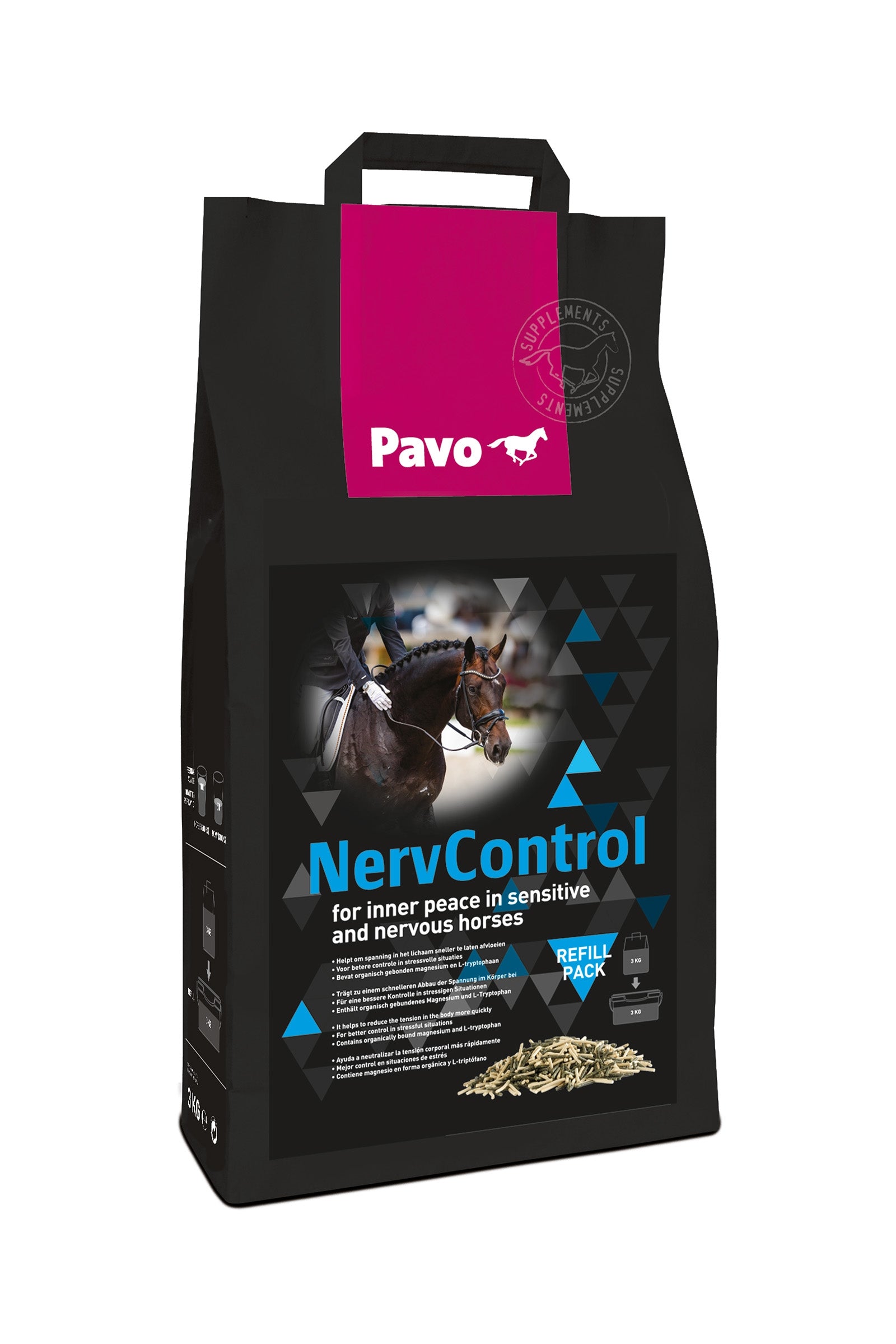 Pavo NervControl täyttöpakkaus, 3 kg Horse Feed & Nutrition