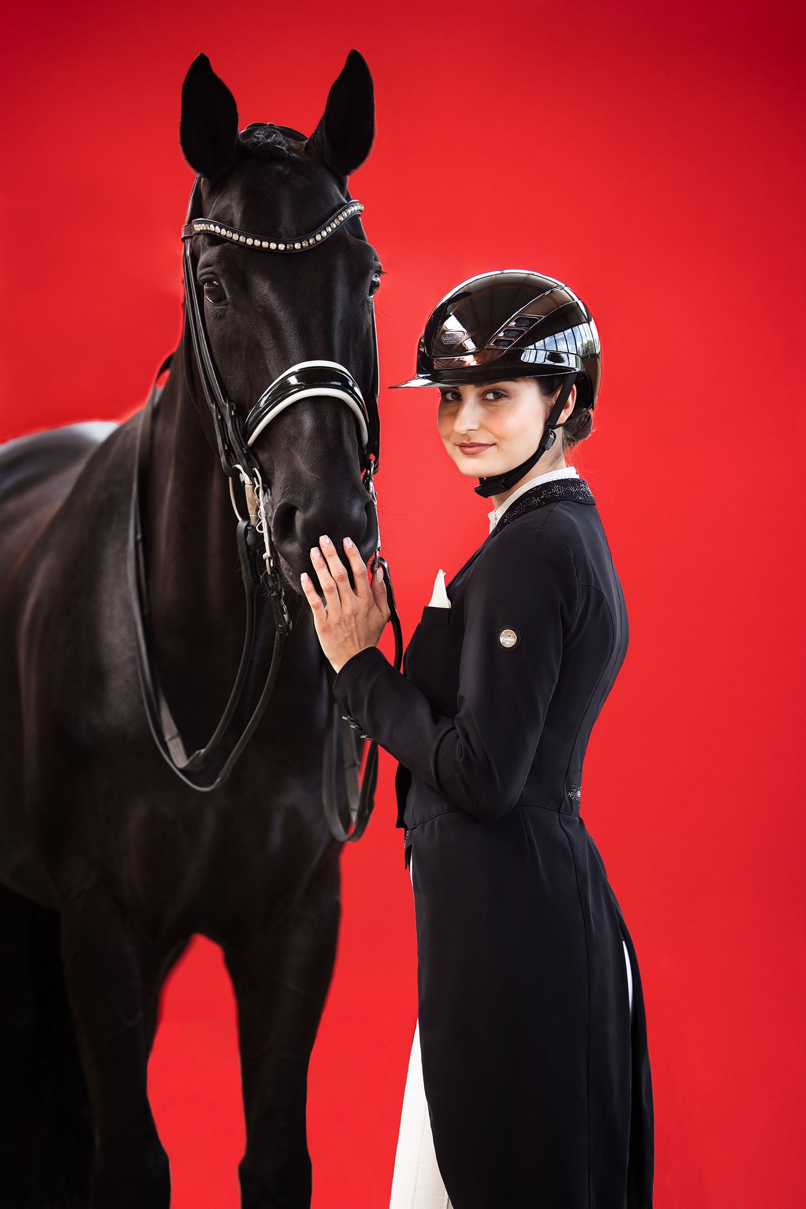Abus Pikeur AirLuxe Chrome Long Visor Riding Helmet Safety Equipment