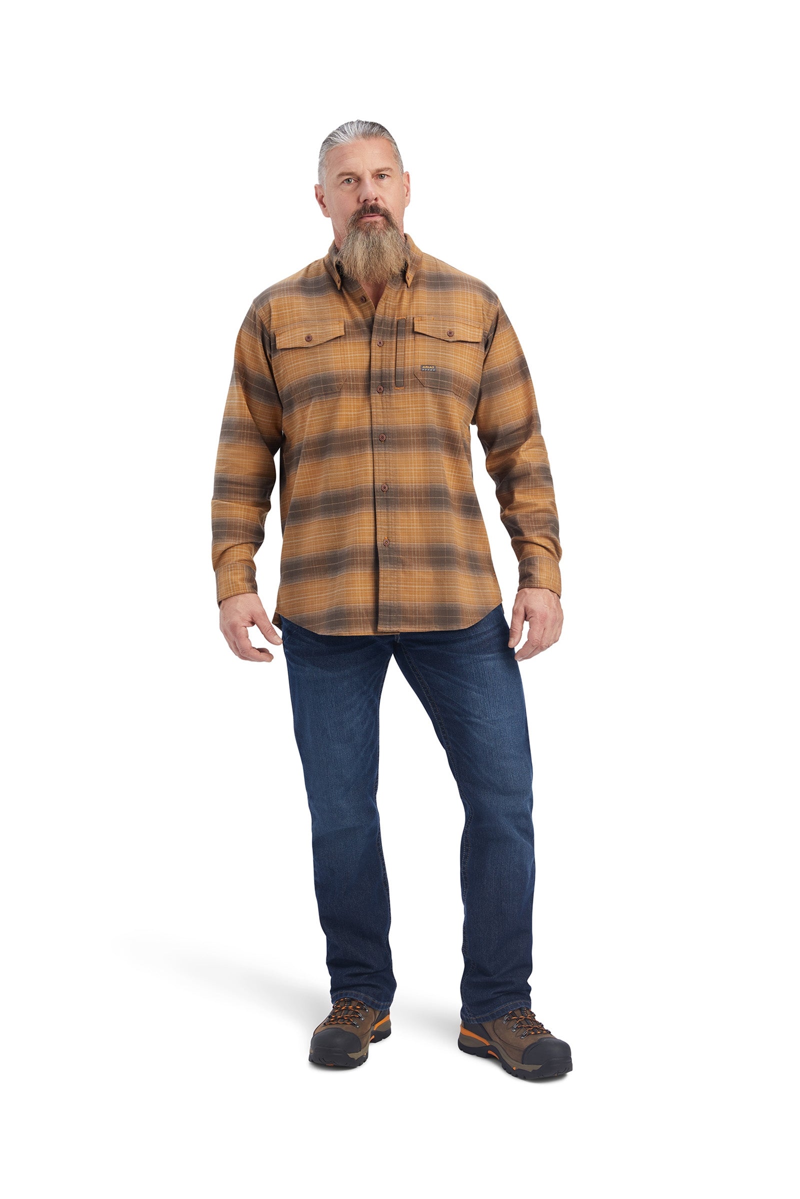 Ariat Rebar Flannel DuraStretch Work Shirt Mens Riding Clothing