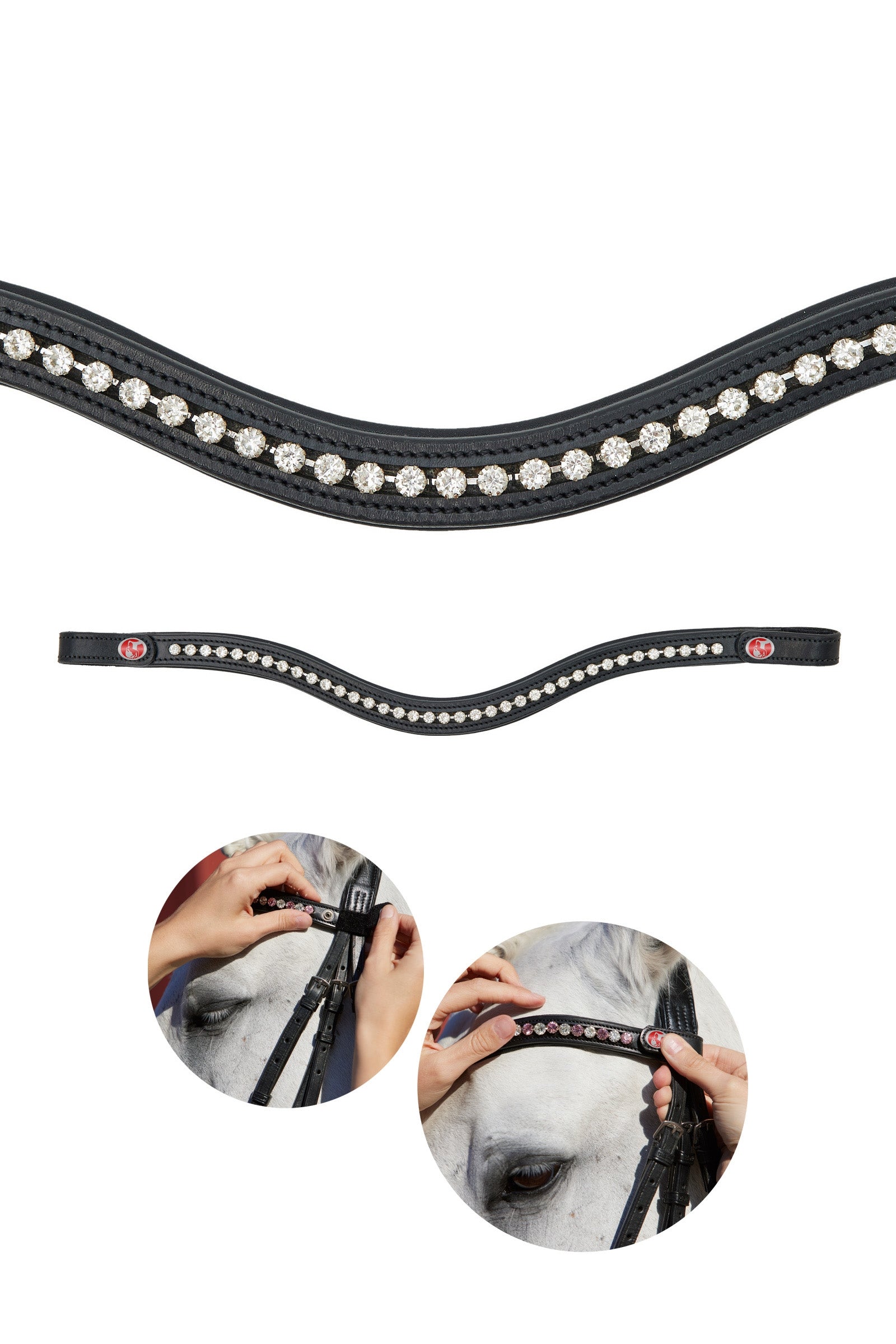 Kieffer FlexiLoop® otsapanta kristallisomisteilla Suitset & Ohjat