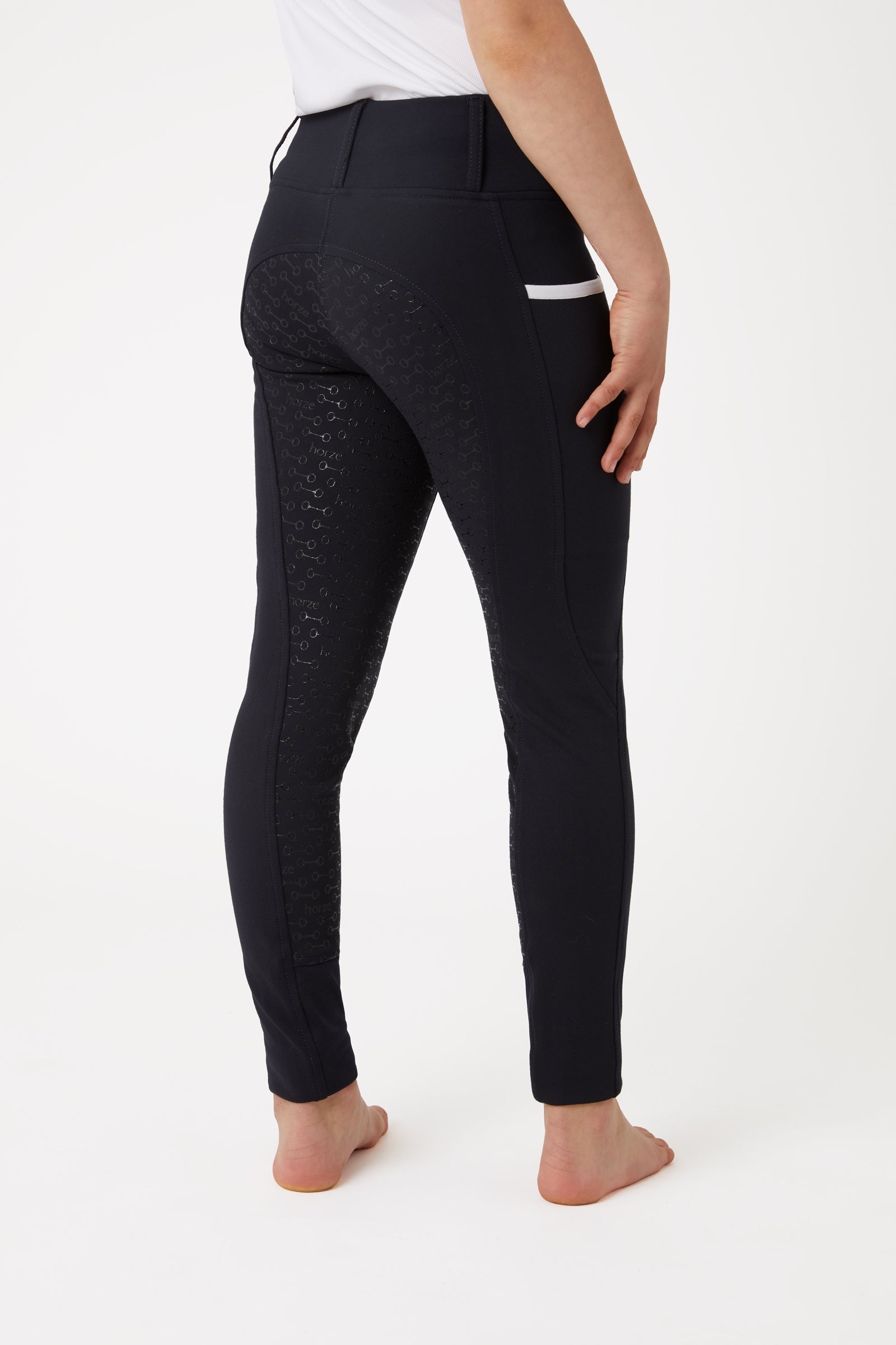 Horze Lucinda Kids High Waist Silicone Full Seat Tights Kids Apparel