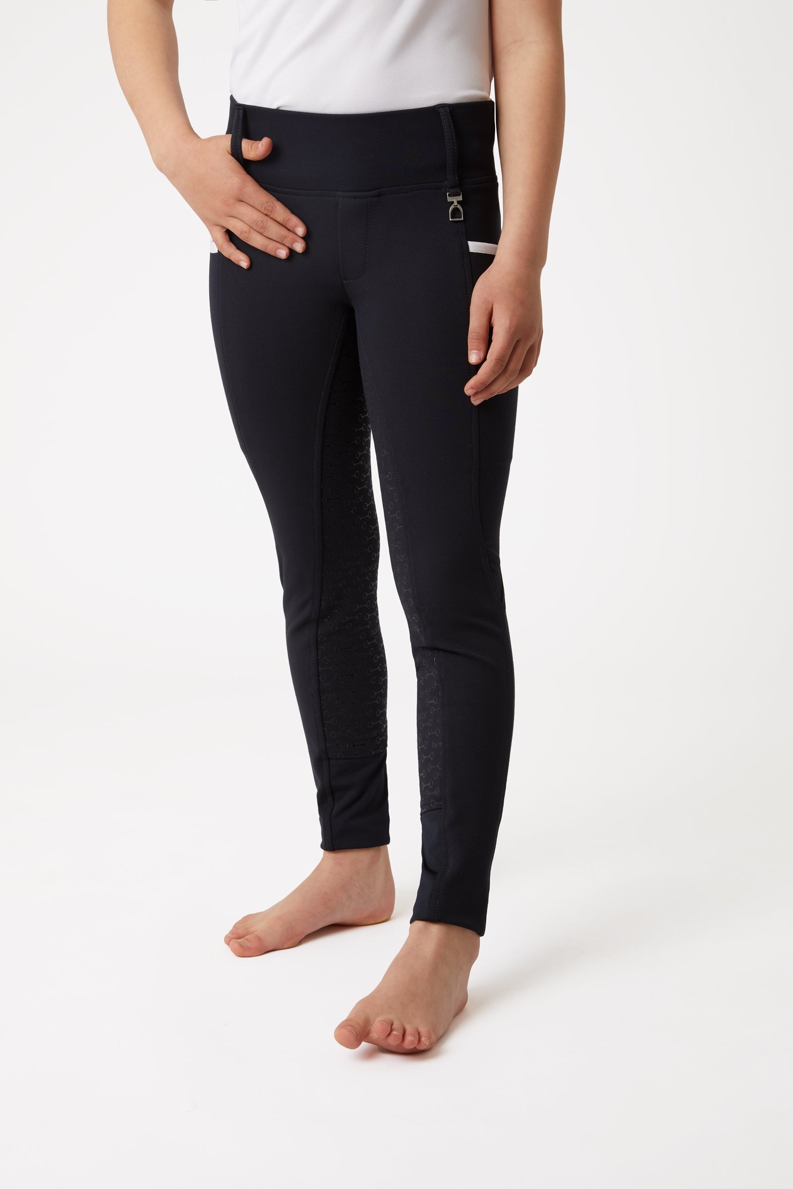 Horze Lucinda Kids High Waist Silicone Full Seat Tights Kids Apparel
