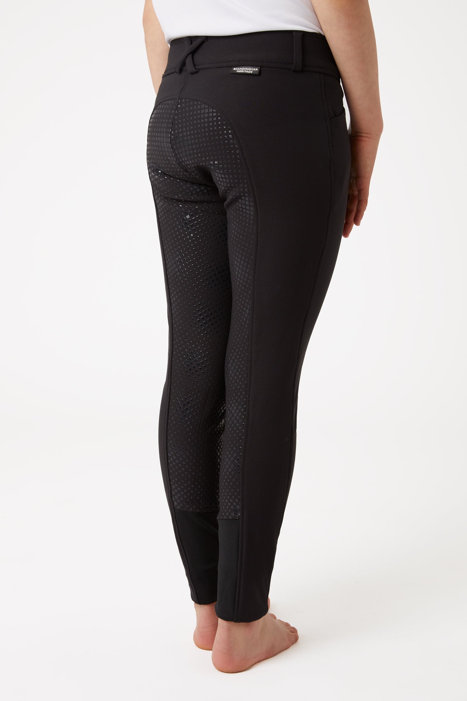 Horze Grand Prix lasten kokopaikkaiset ratsastushousut silikonigripillä, UPF 50+ Lasten ratsastusvaatteet