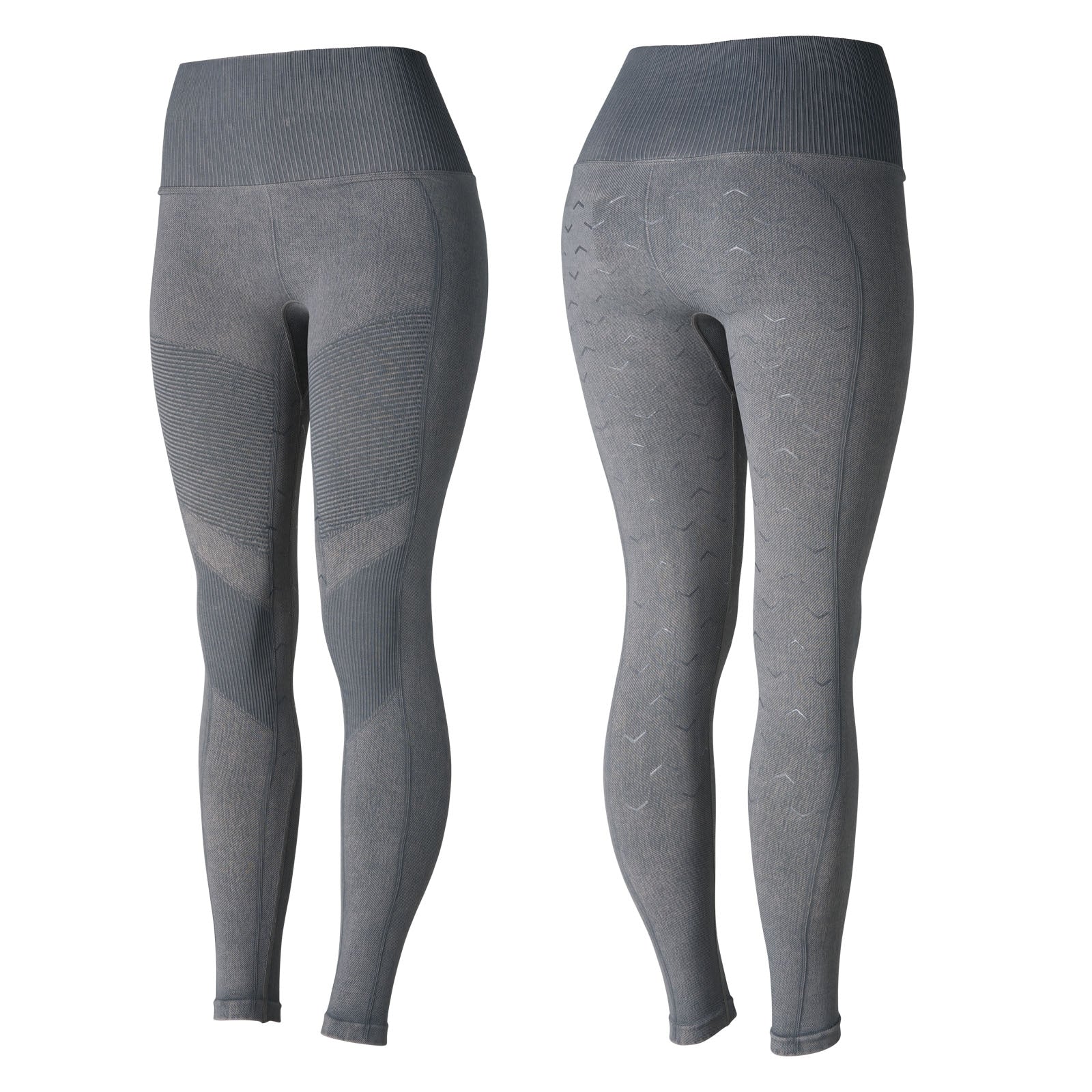 Horze Vanessa Women's Seamless Denim-Look Silicone Full Seat Tights Womens Breeches