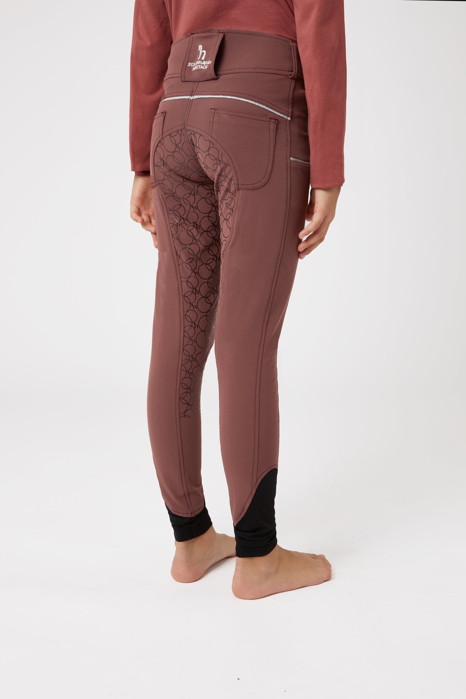 Horze Leighton Teens ratsastushousut silikonipainatetuilla kokopaikoilla ja kännykkätaskulla Lasten ratsastusvaatteet