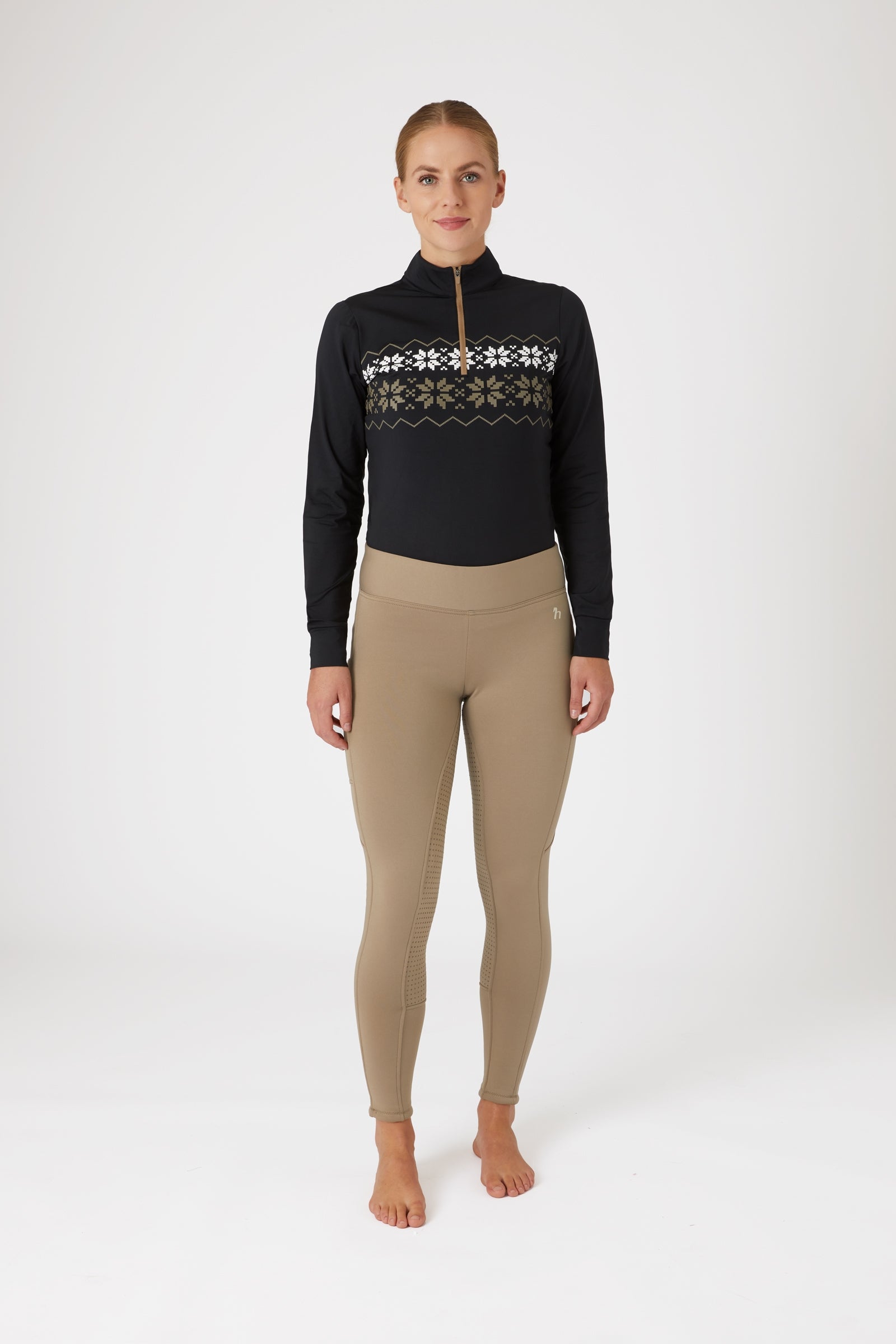 Horze Active Women's Full Grip Winter Riding Tights with Phone Pocket Womens Breeches