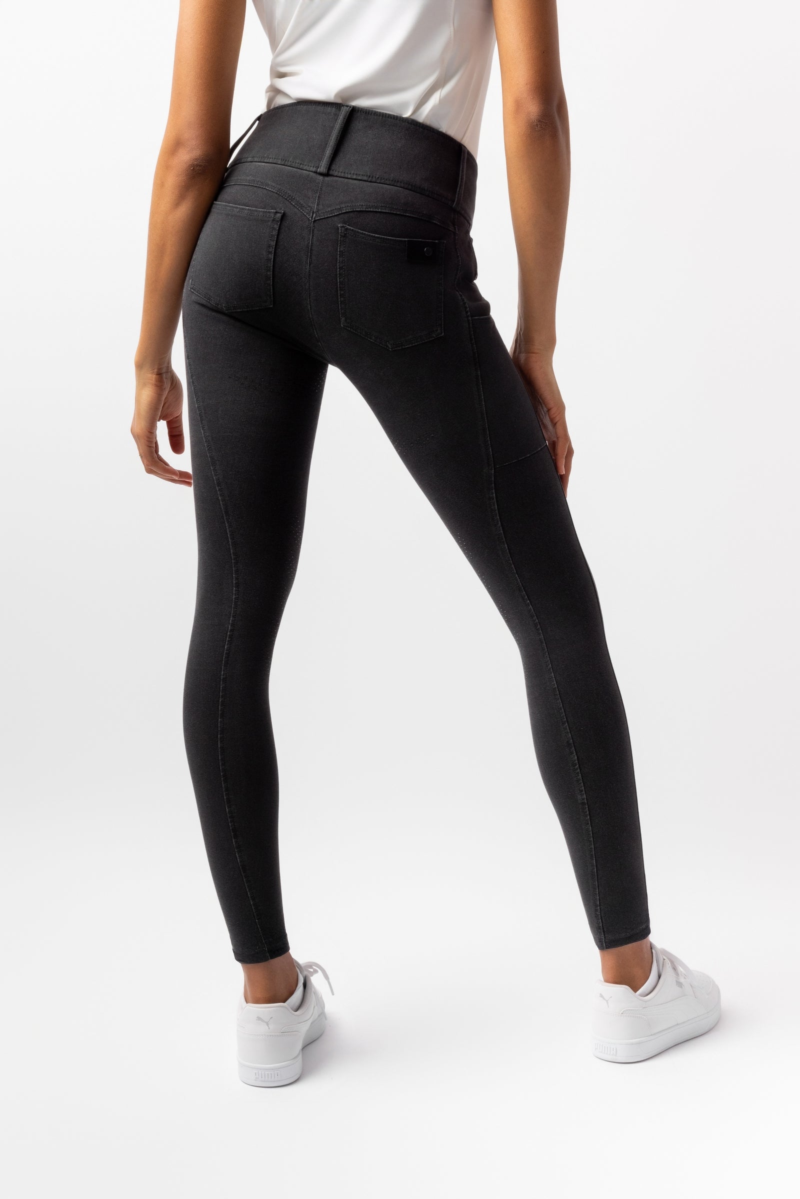 Horze Carolyn naisten farkkukankaiset kokopaikkaiset ratsastushousut Womens Breeches