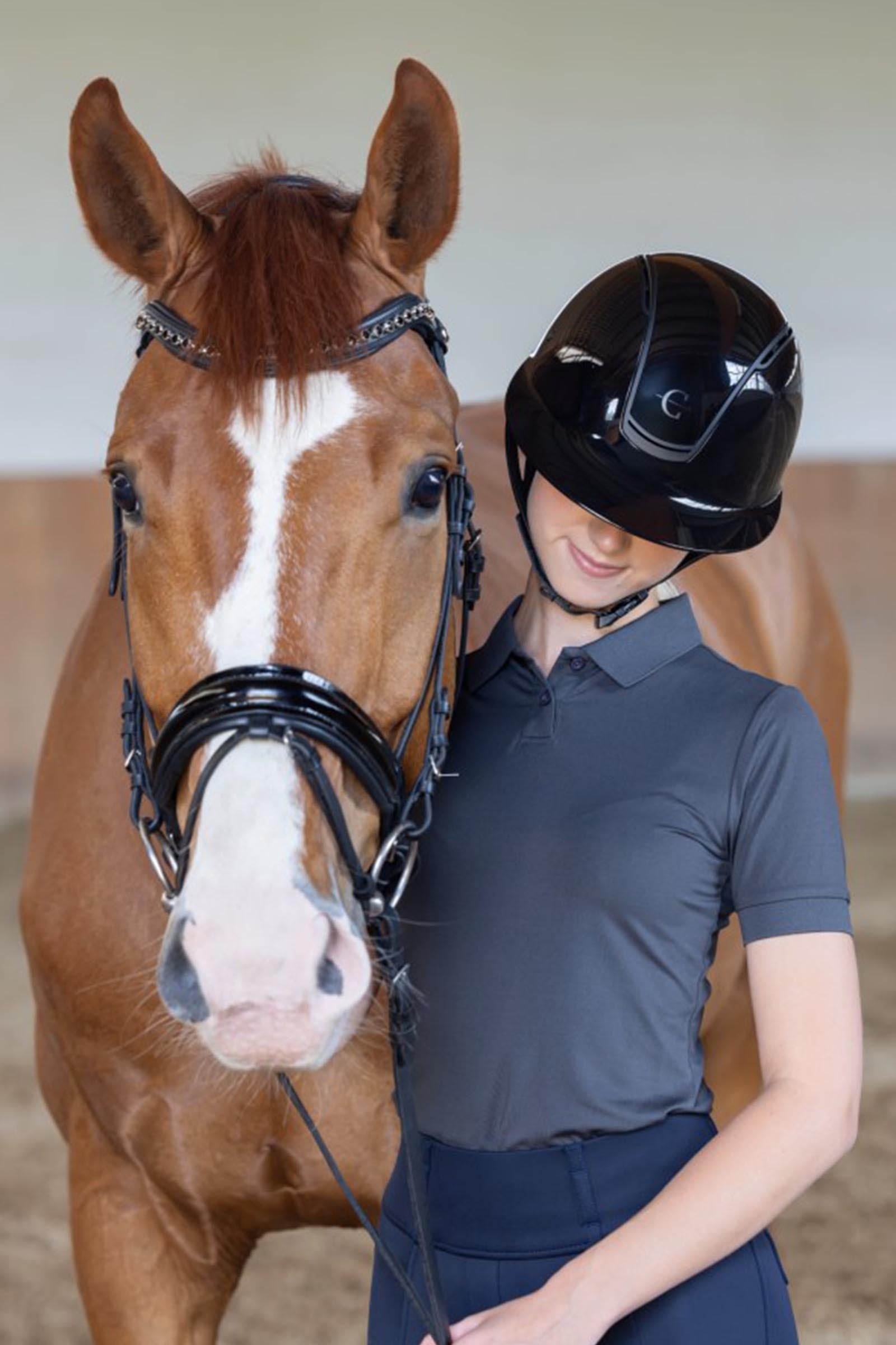 Covalliero Eclipse Polo Glossy Helmet Safety Equipment