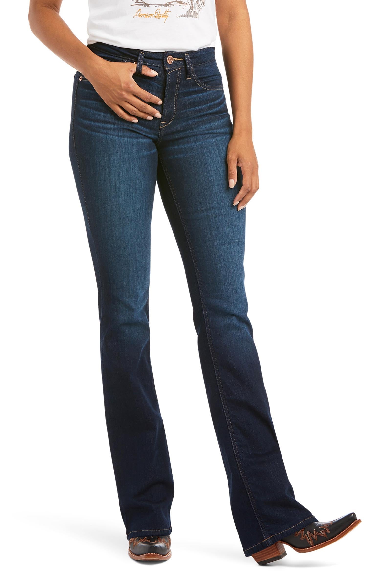 Ariat Real High Rise Ballary Boots Cut Women's Jeans Womens Breeches