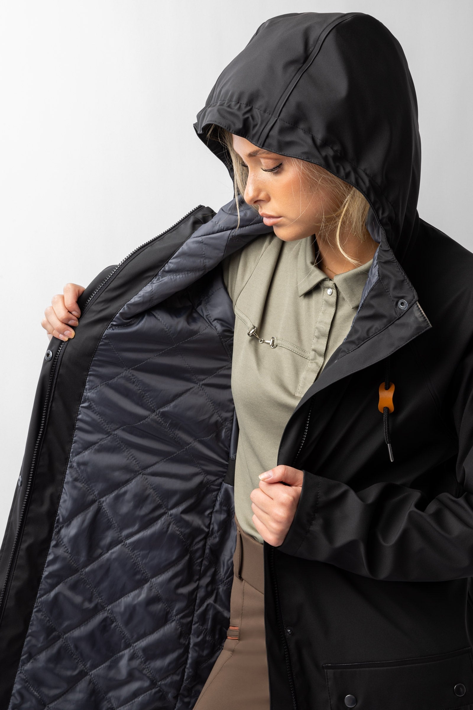 Horze Elise Raincoat with Padded Lining Women’s Riding Clothing