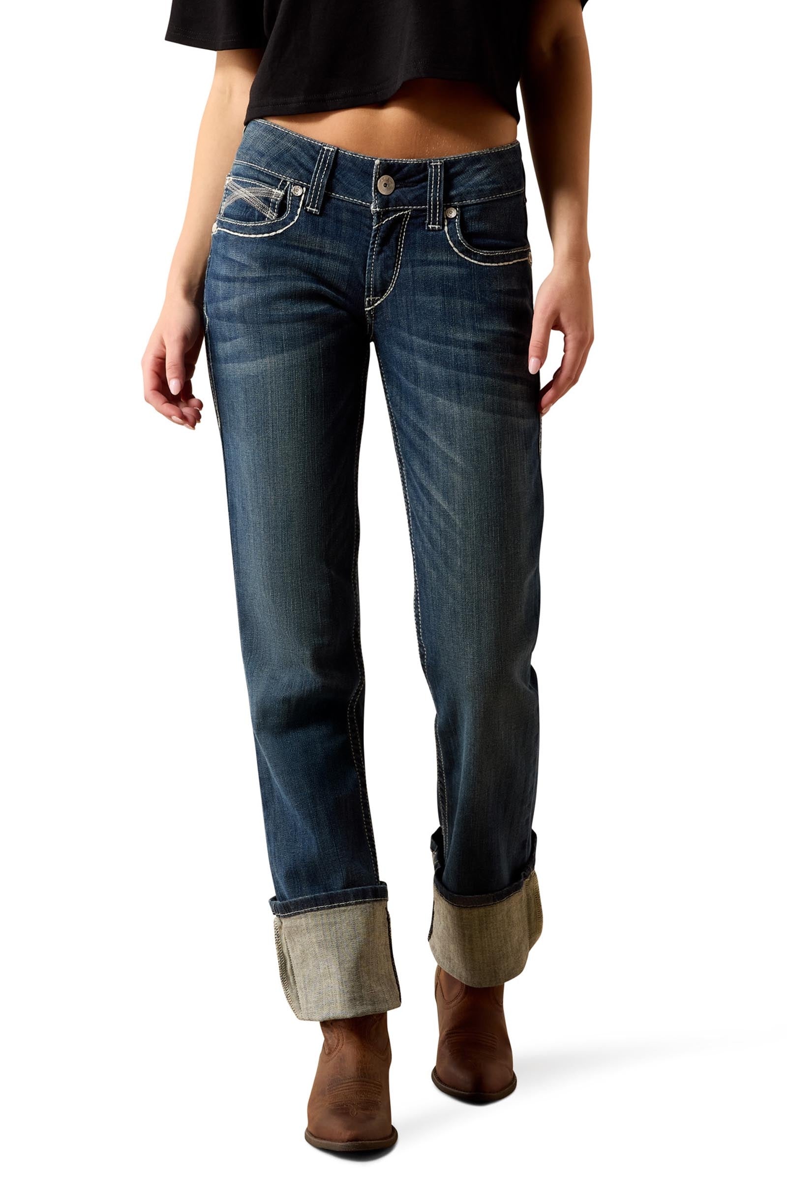 Ariat R.E.A.L. Mid Rise Stretch Ivy Stackable Straight Leg Naisten suoralahkeiset farkut Womens Breeches