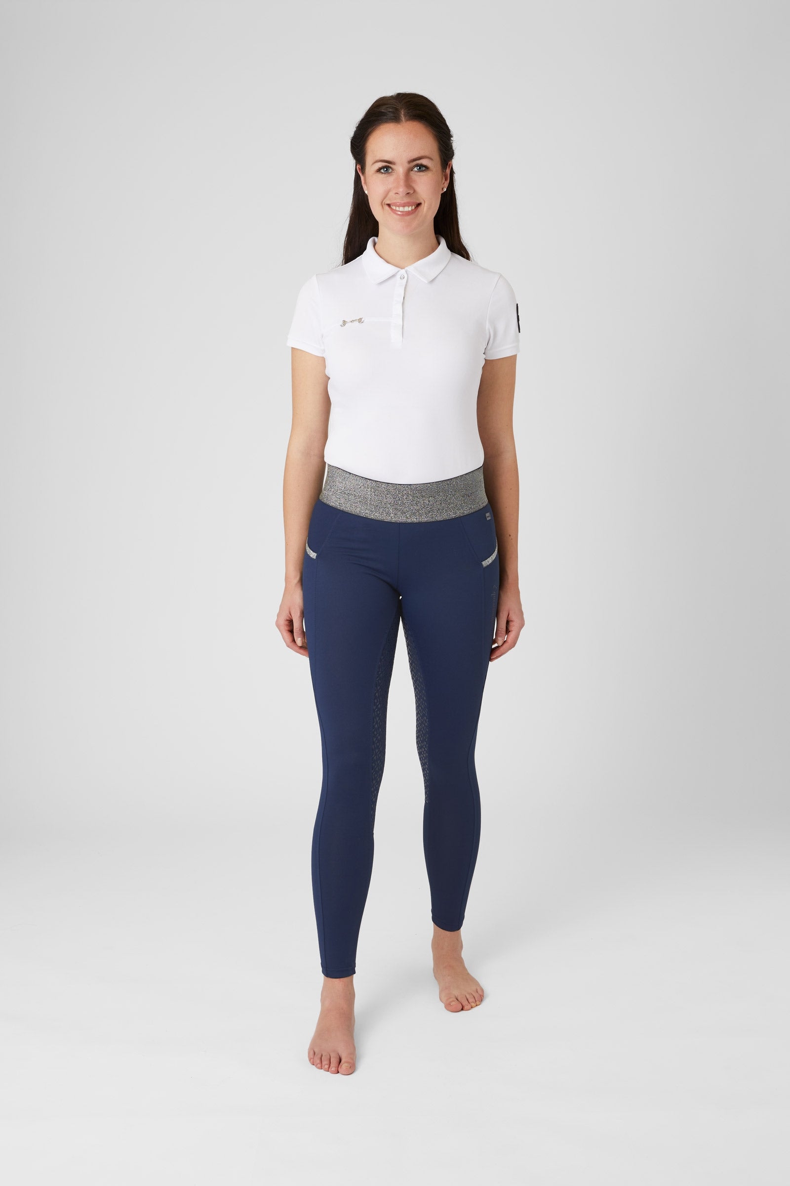 Horze Full Seat Riding Tights for Women with Glitter Waist Womens Breeches