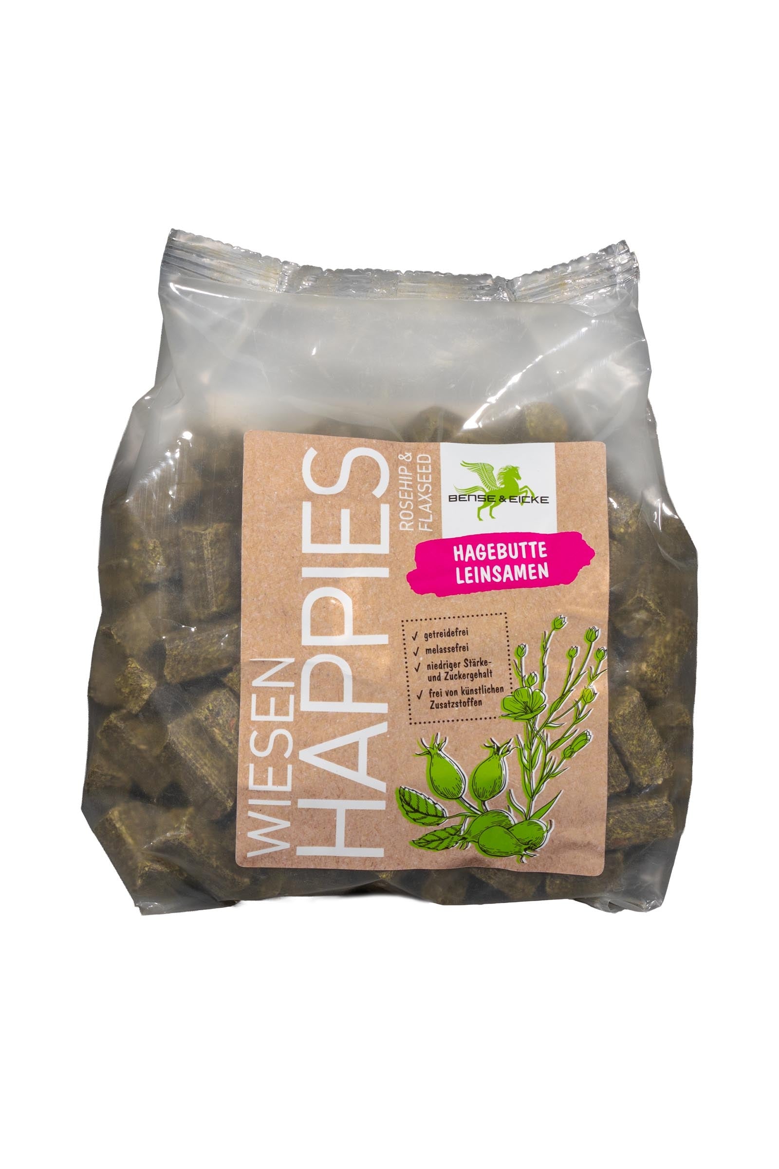 Bense & Eicke Wiesen Happies Ruusunmarja Pellavansiemen, 1 kg Horse Feed & Nutrition
