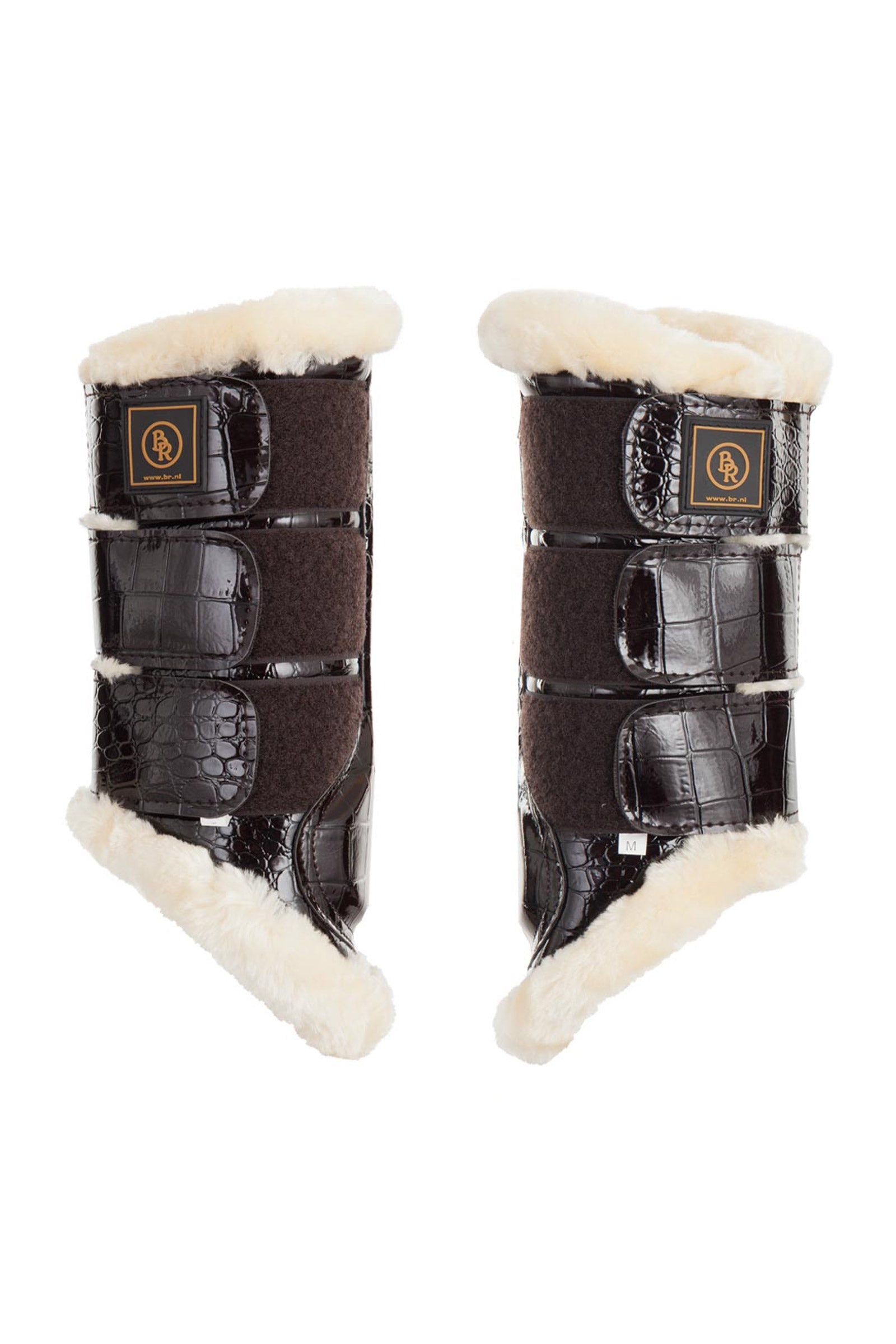 BR Majestic Faux Patent Leather Horse Boots Leg Protection & Hoof Protection for Horses