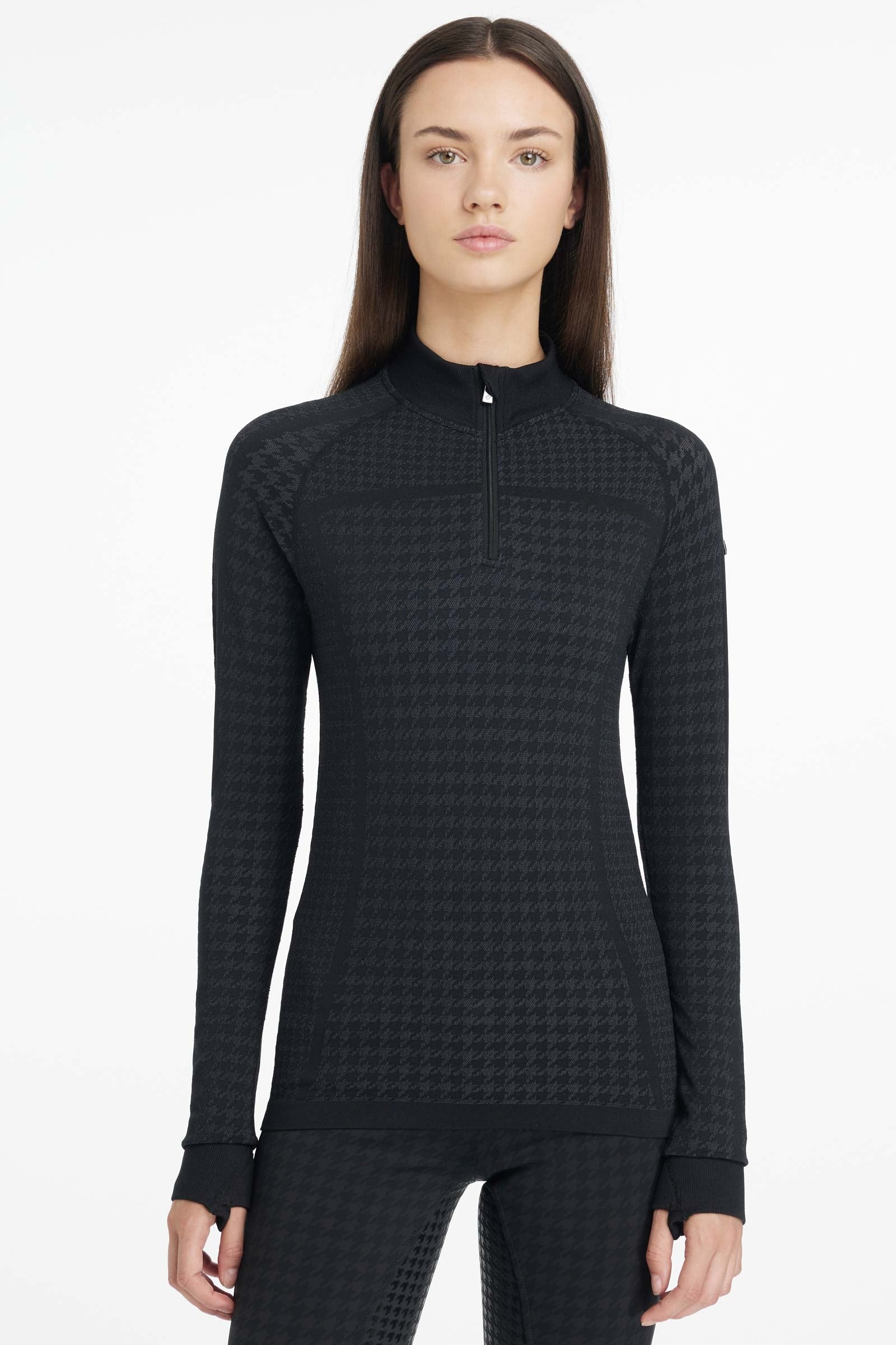 LeMieux Aspen Houndstooth Top with Quarter Zip Women’s Riding Clothing