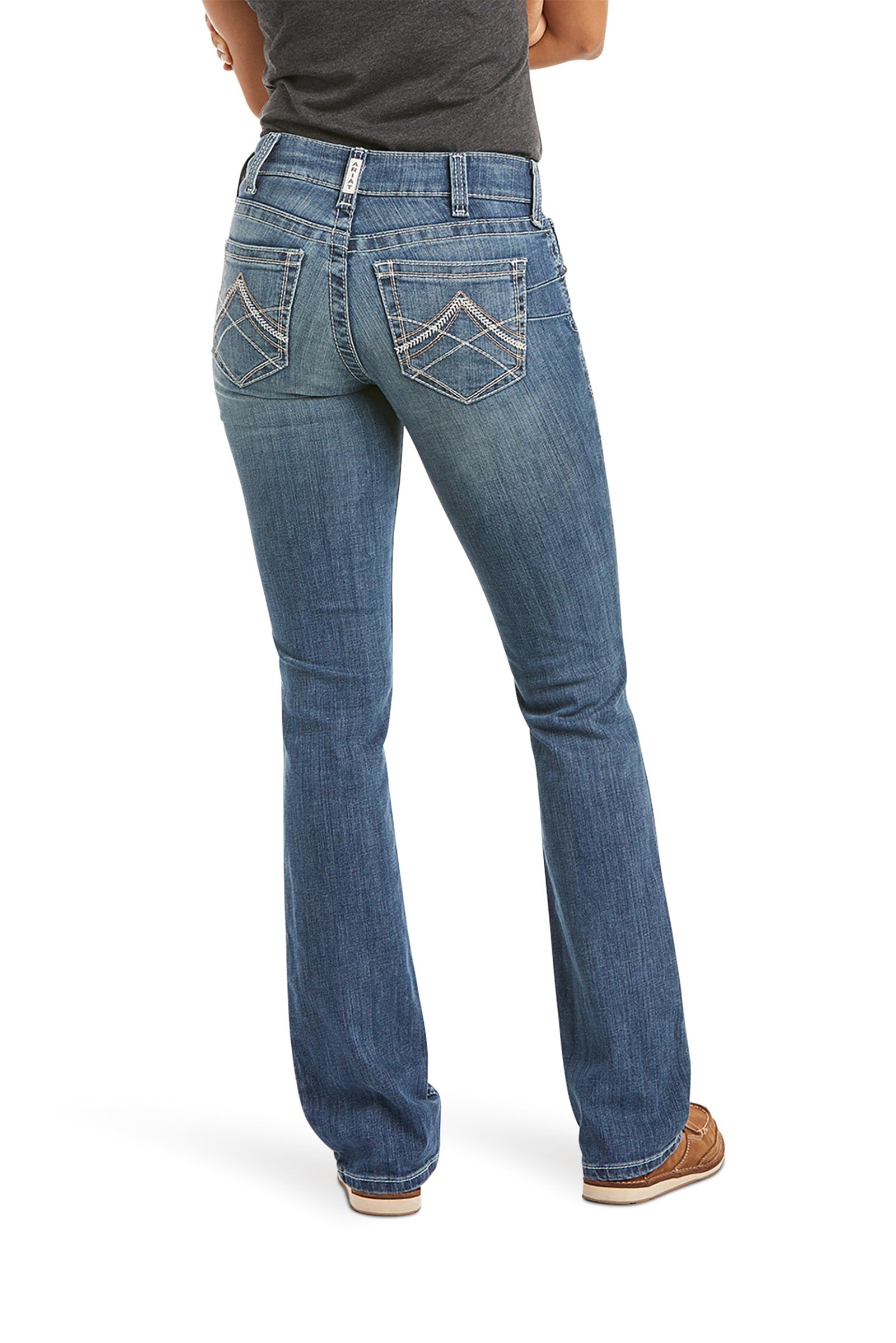 Ariat R.E.A.L. Mid Rise Stretch Icon Stackable Straight Leg Jeans Womens Breeches