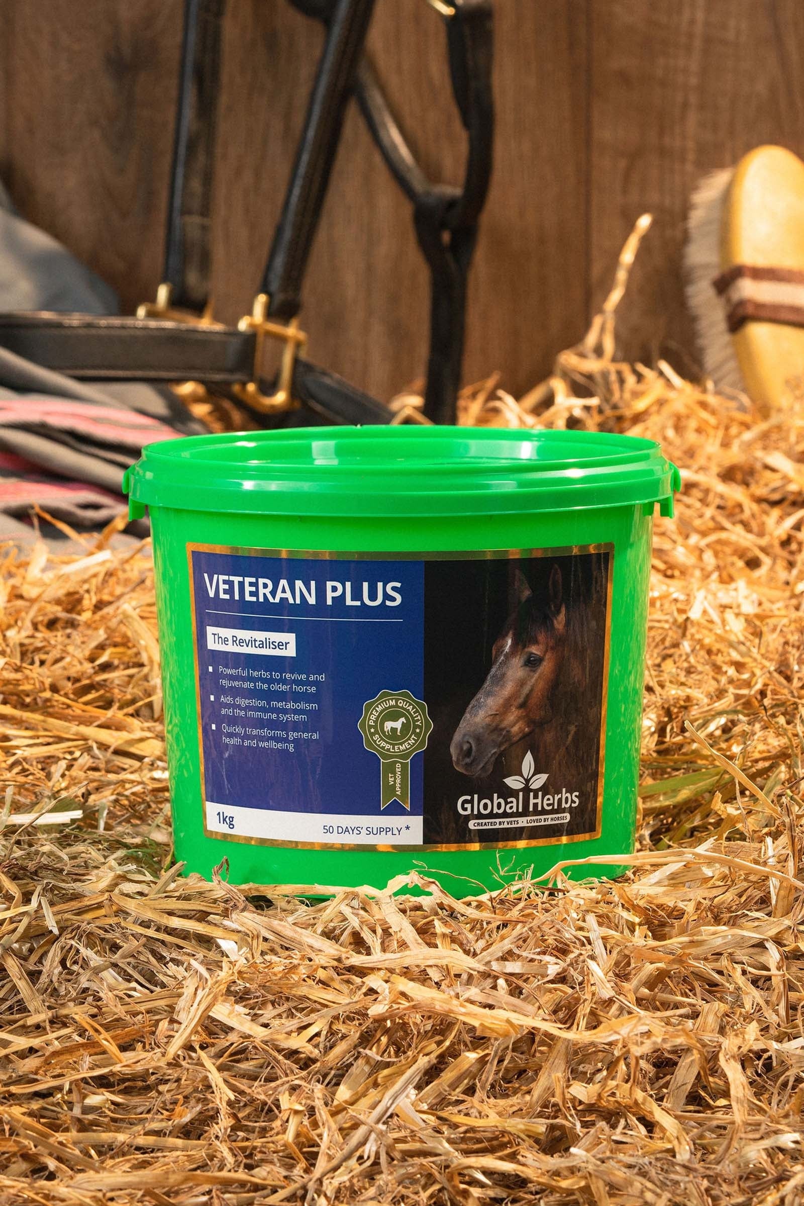 Global Herbs Veteran Plus 1kg Horse Feed & Nutrition