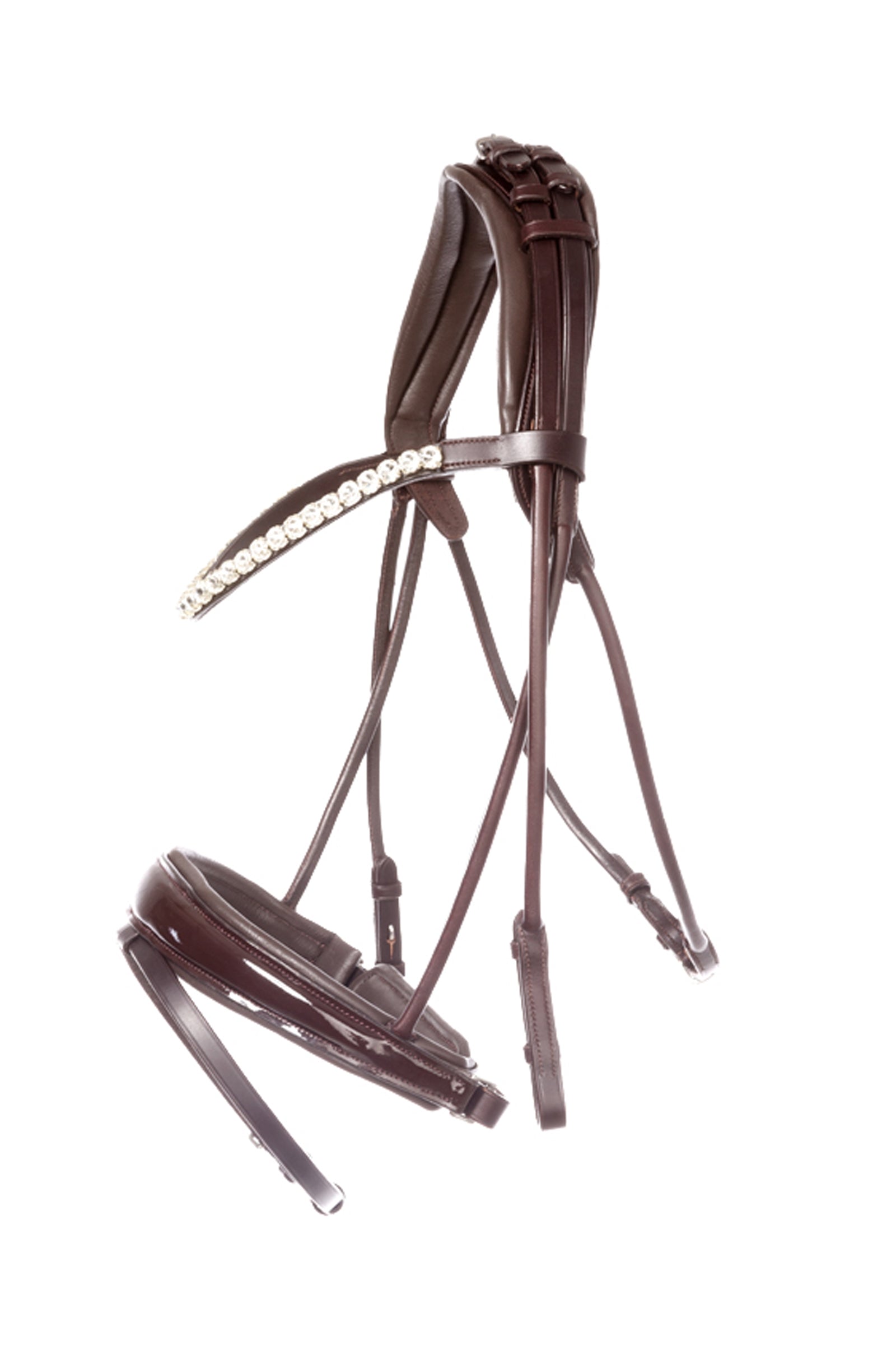 Kavalkade Florina Patent Leather Bridle With Crank Noseband Suitset & Ohjat