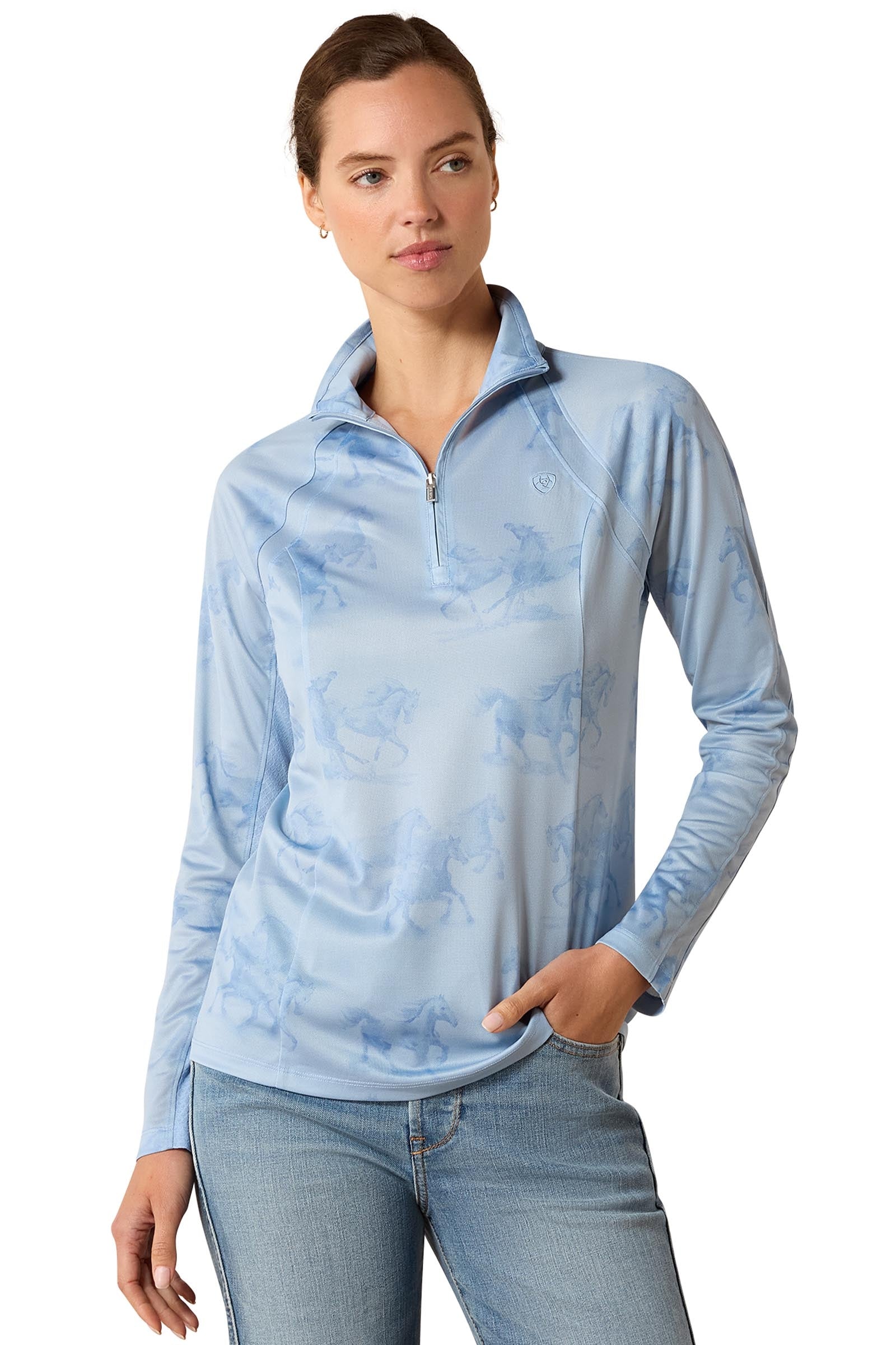 Ariat Women's Sunstopper 3.0 1/4 Zip Baselayer Naisten ratsastusvaatteet