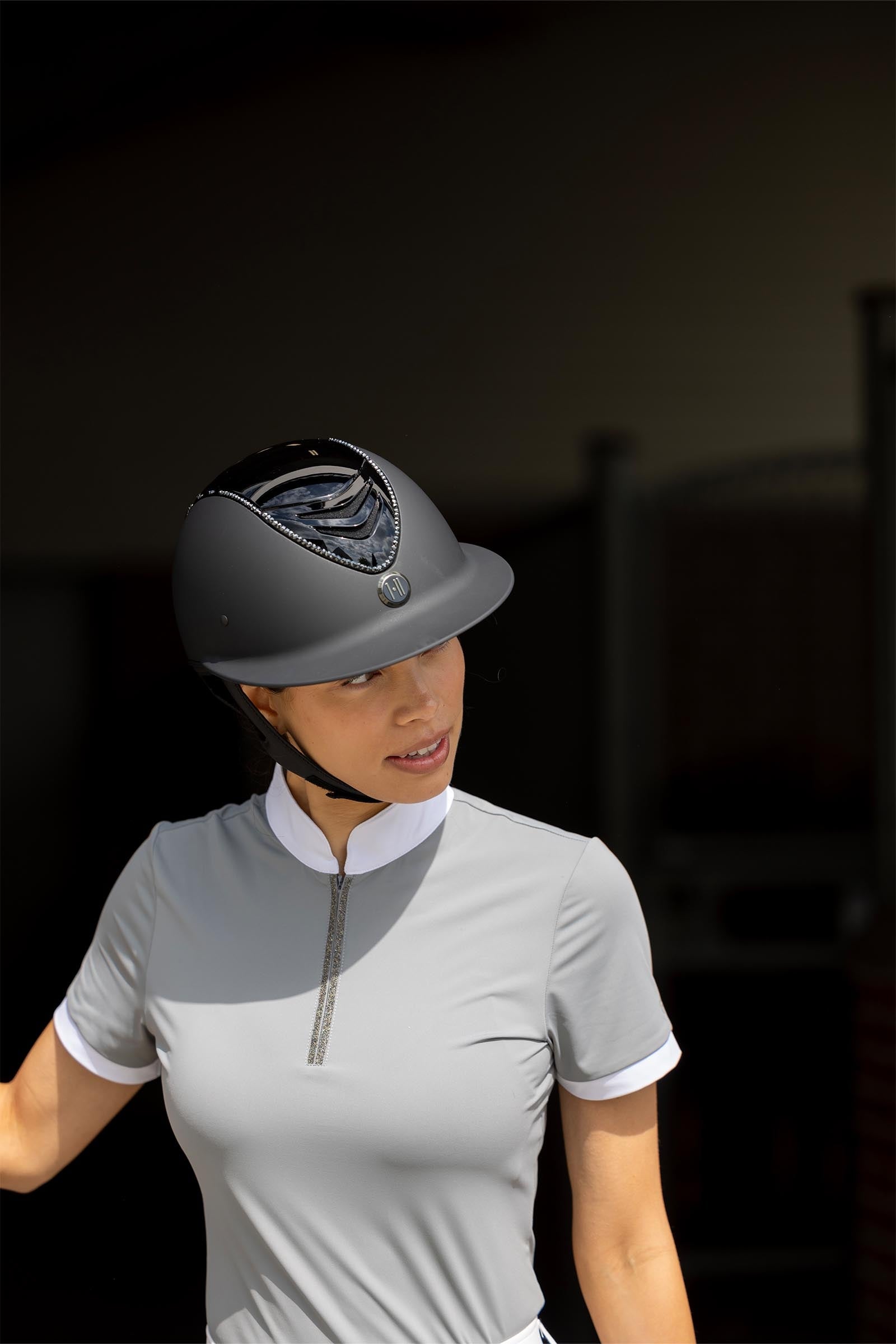OneK Avancé Lux Matt, Glossy Top, Swarovski Riding Helmet Safety Equipment
