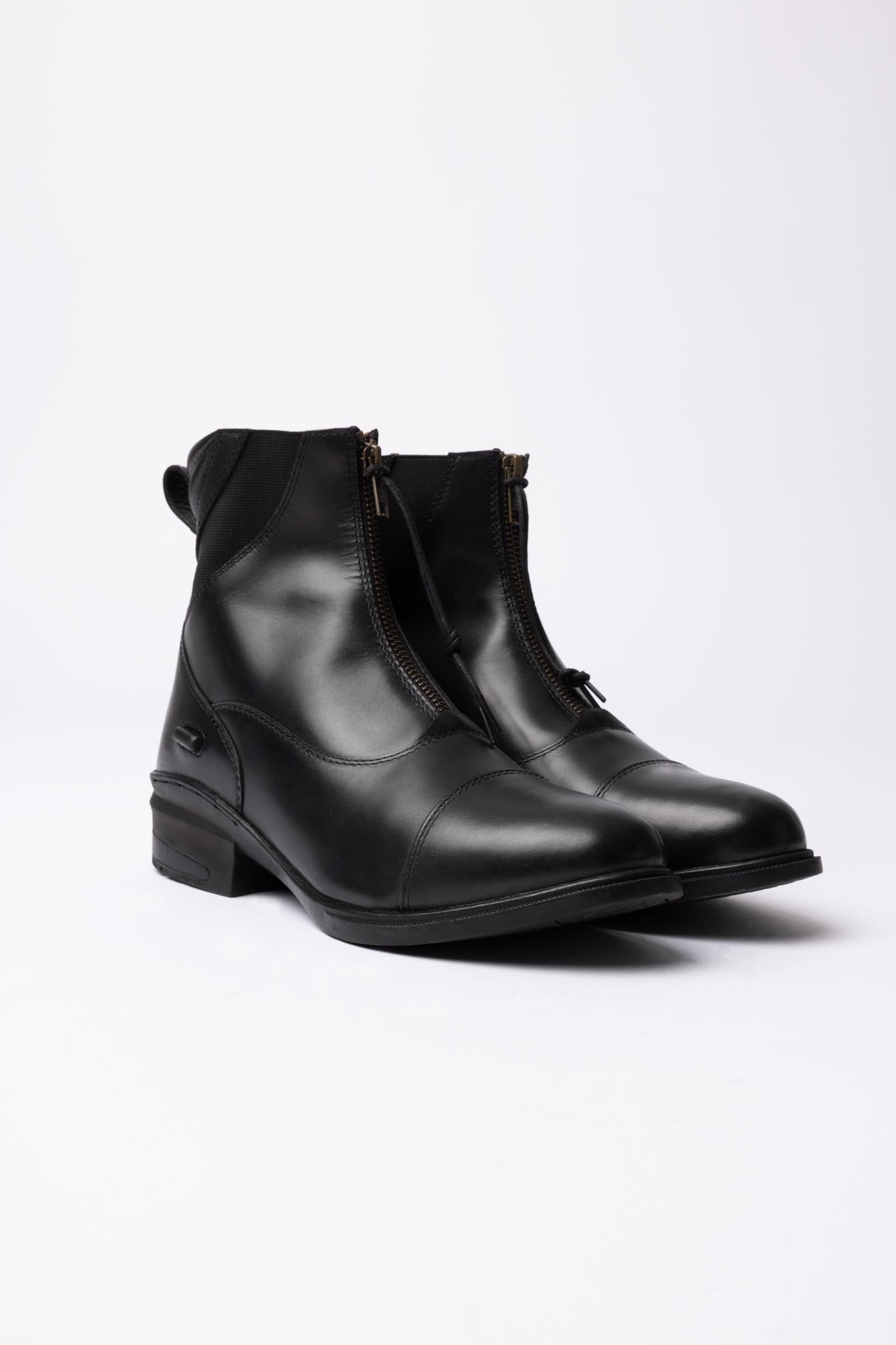 Horze Oldenburg Leather Jodhpur Boots With Front Zip Riding Boots & Riding Shoes