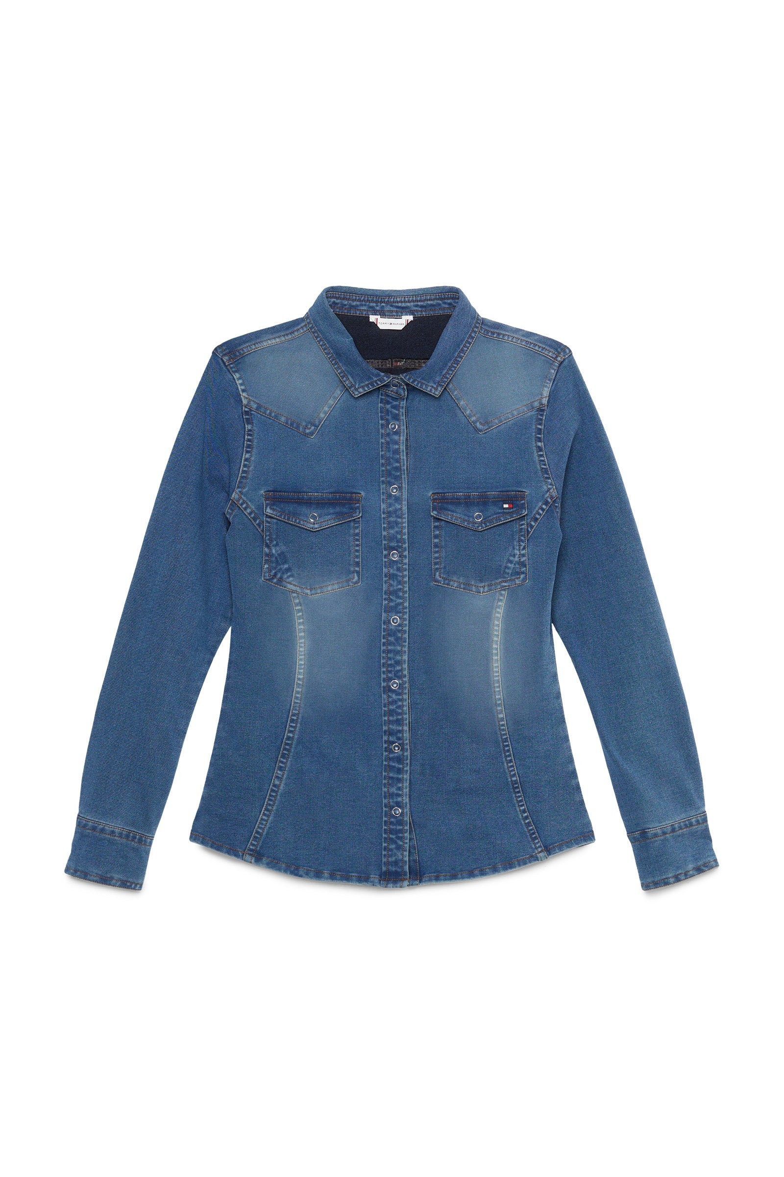 Tommy Hilfiger Equestrian Woodside Joustava Denim-paita Naisten ratsastusvaatteet