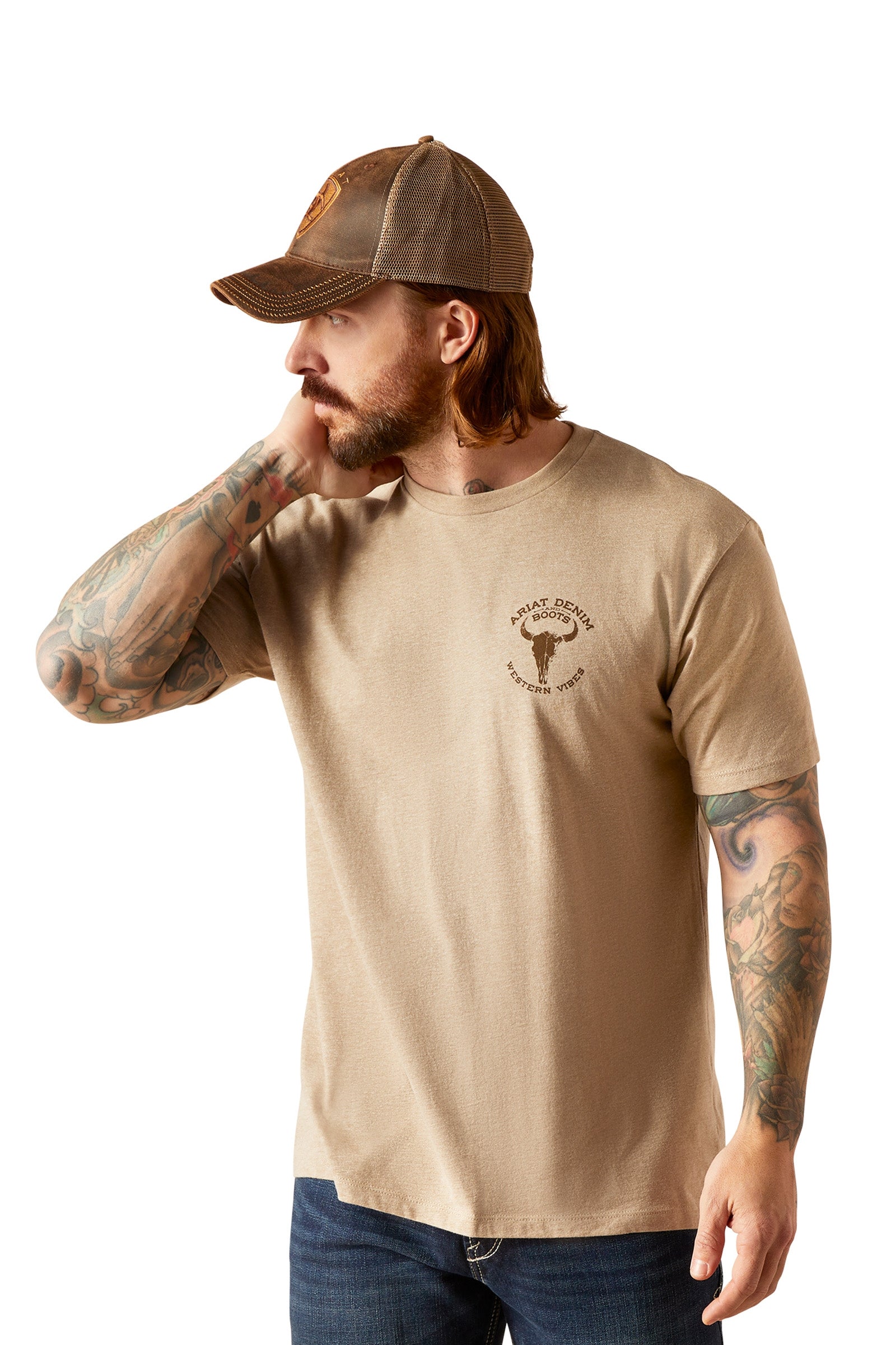 Ariat Bison Skull Men's T-Shirt Mens Riding Clothing