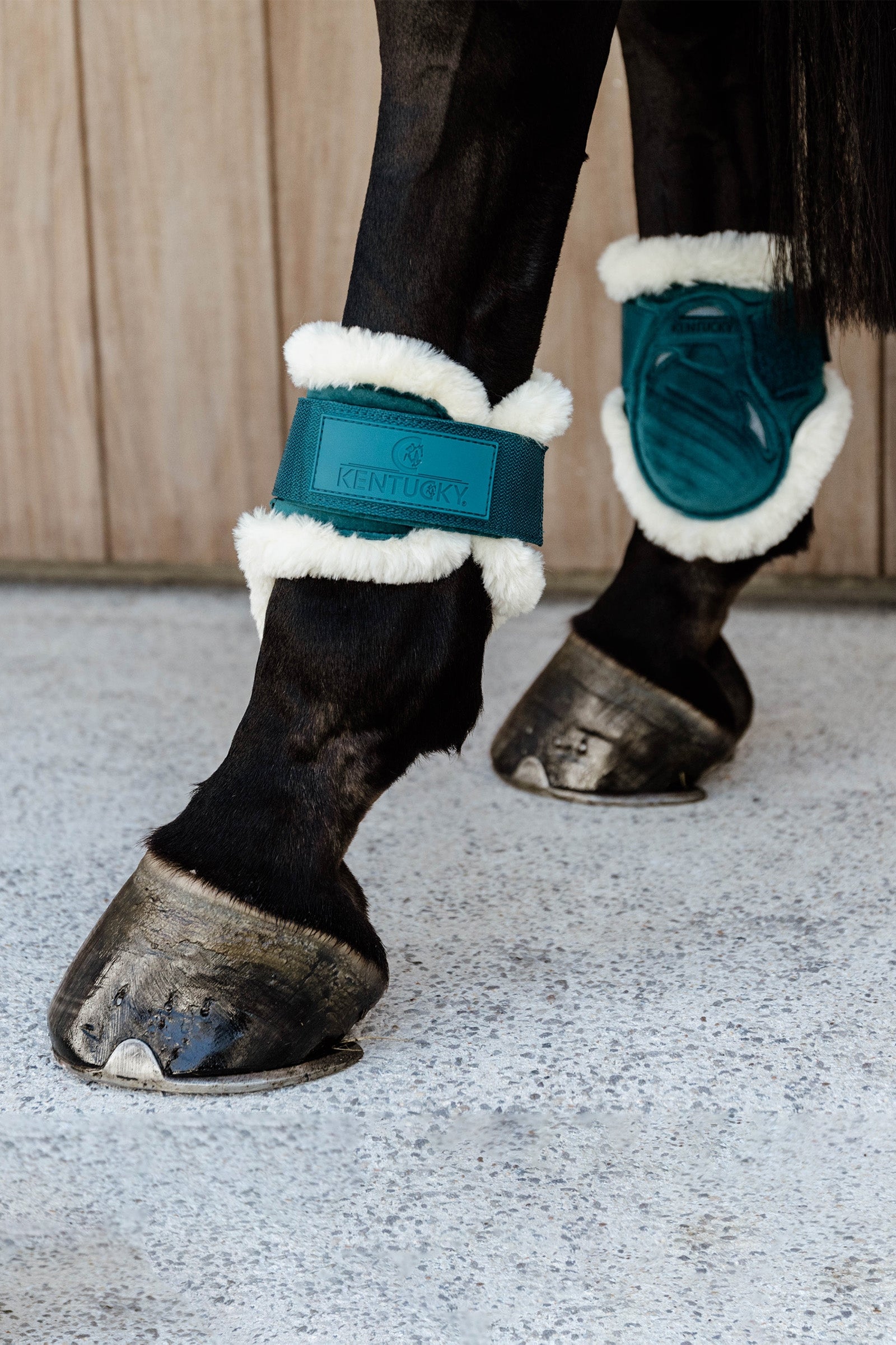 Kentucky Horsewear Vegan Sheepskin Young Horse Fetlock Boots Velvet Leg Protection & Hoof Protection for Horses
