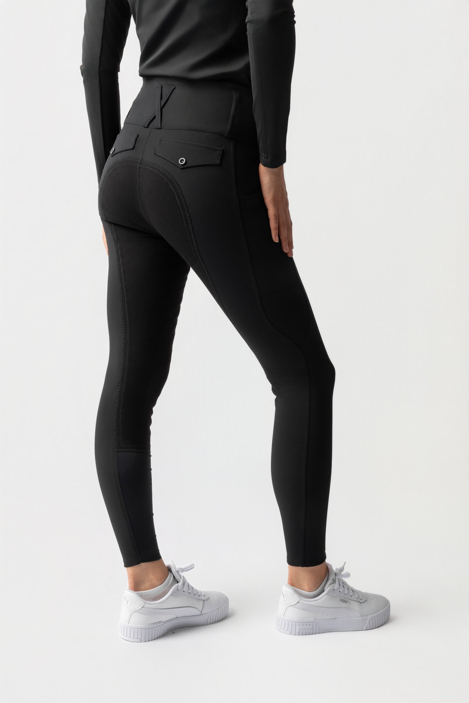 Horze Leonie Women's Fullseat Breeches With Vegan Suede Leather Womens Breeches