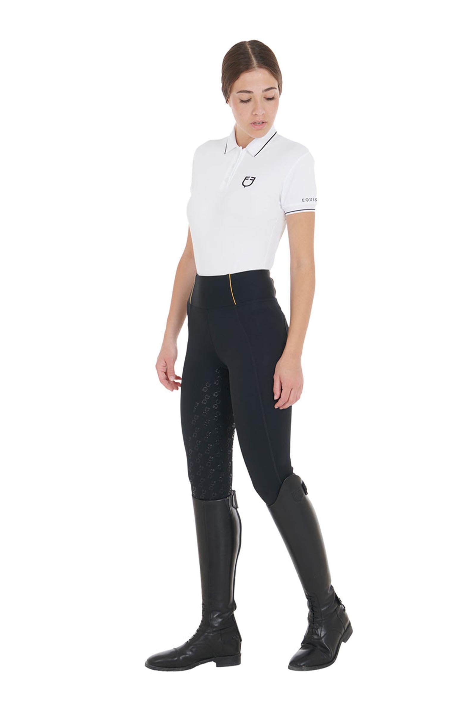 Equestro Women's Slim Fit Light Full Grip High-Waisted Leggings Womens Breeches