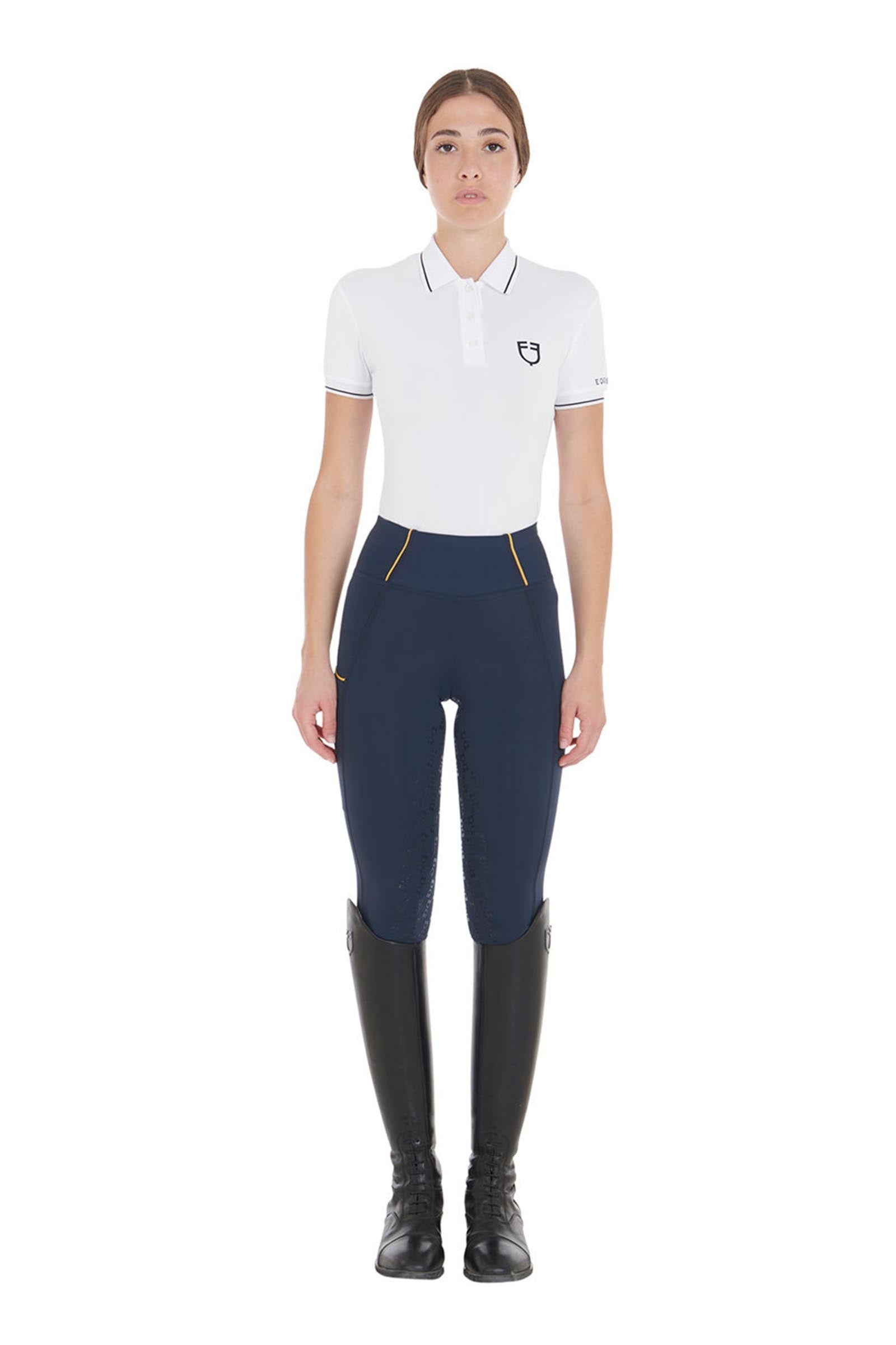Equestro Women's Slim Fit Light Full Grip High-Waisted Leggings Womens Breeches