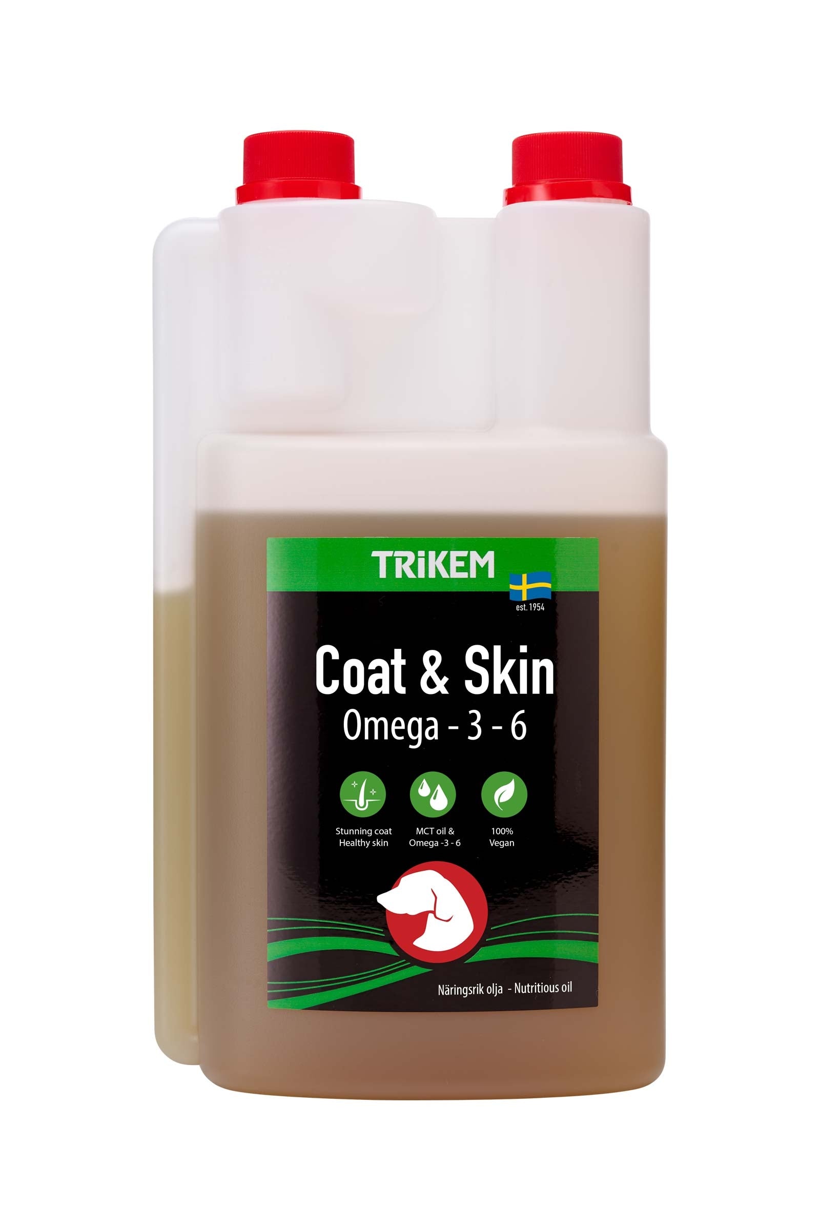 Trikem Coat & Skin öljy rehun lisäaine koirille, 500 ml Koiratarvikkeet