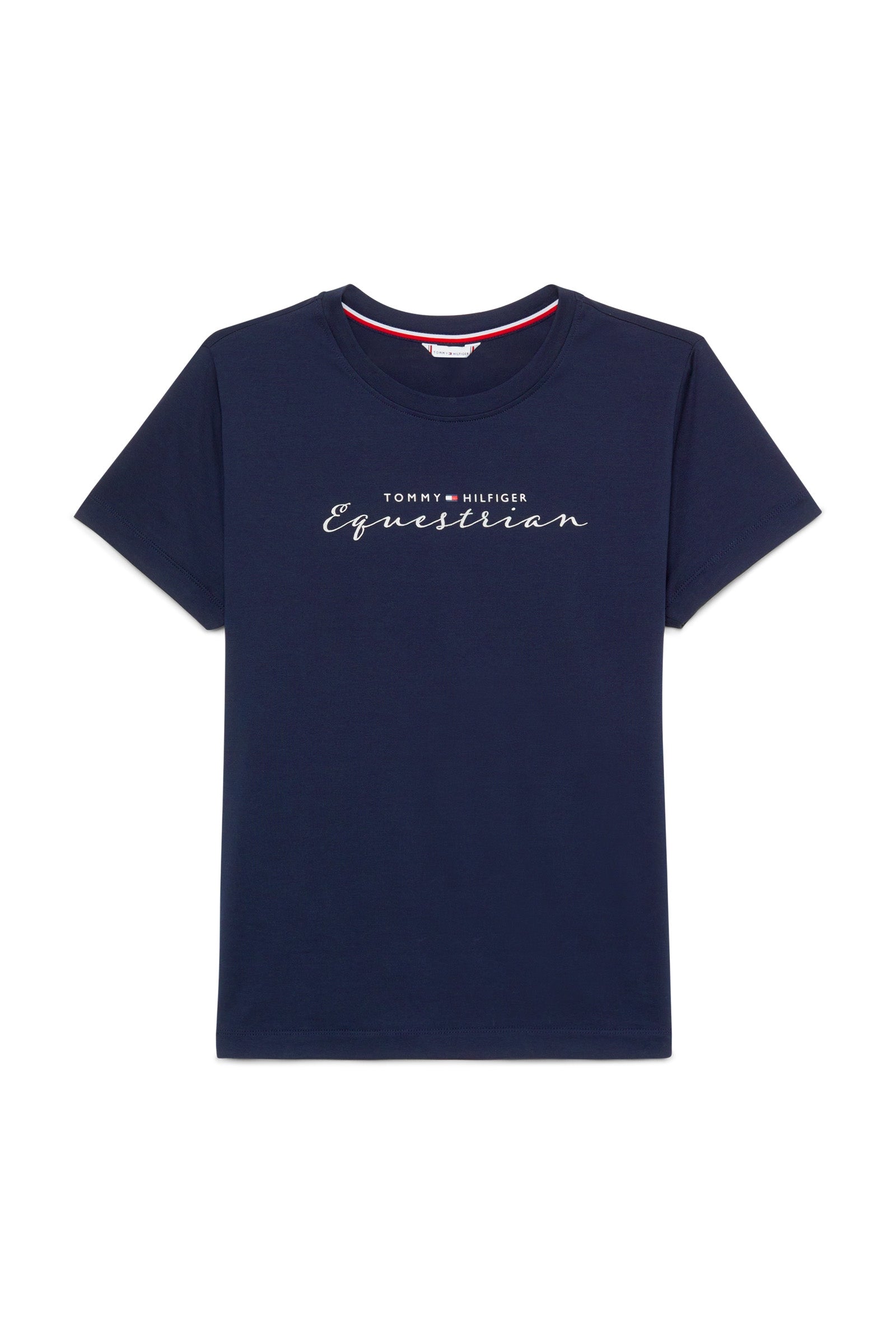 Tommy Hilfiger Equestrian Brooklyn -t-paita, jossa lyhyet hihat ja kuvio Naisten ratsastusvaatteet