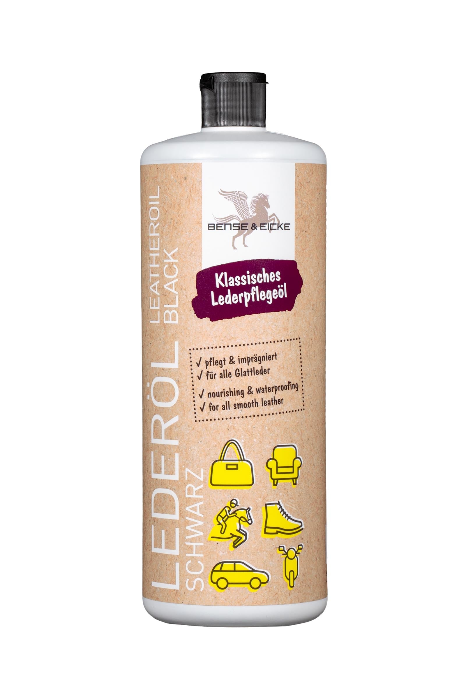 Bense & Eicke Musta nahkaöljy, 1000 ml Hoito