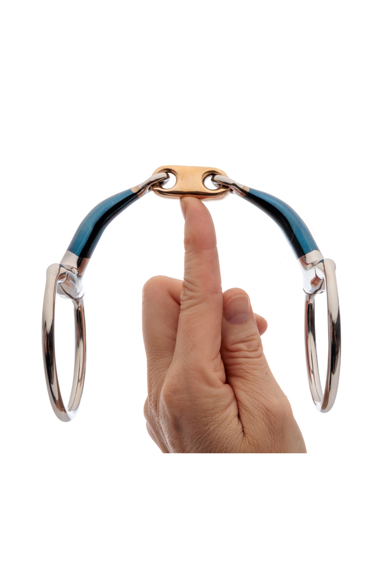 Kavalkade Ergonomic Eggbutt Snaffle Bit Double Jointed, Lock Up, 14 mm Horse Bits