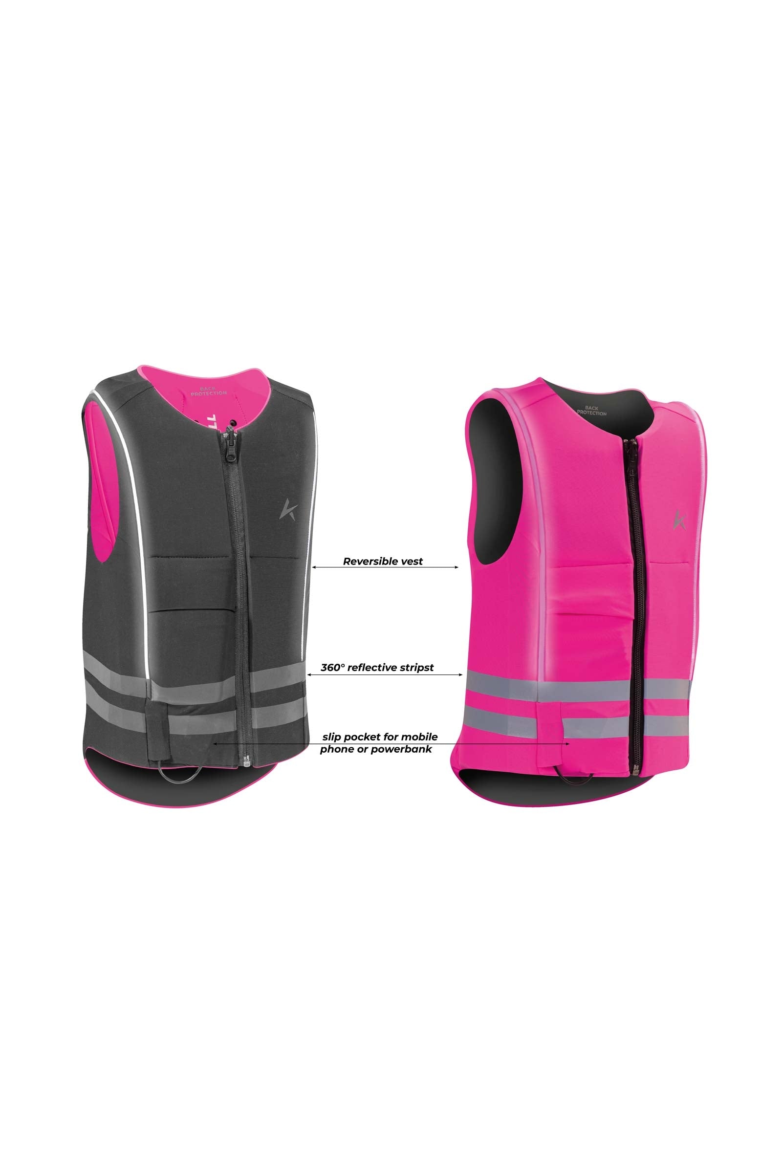 Komperdell Ballistic High Visibility Junior Back Protector, reversible Safety Equipment